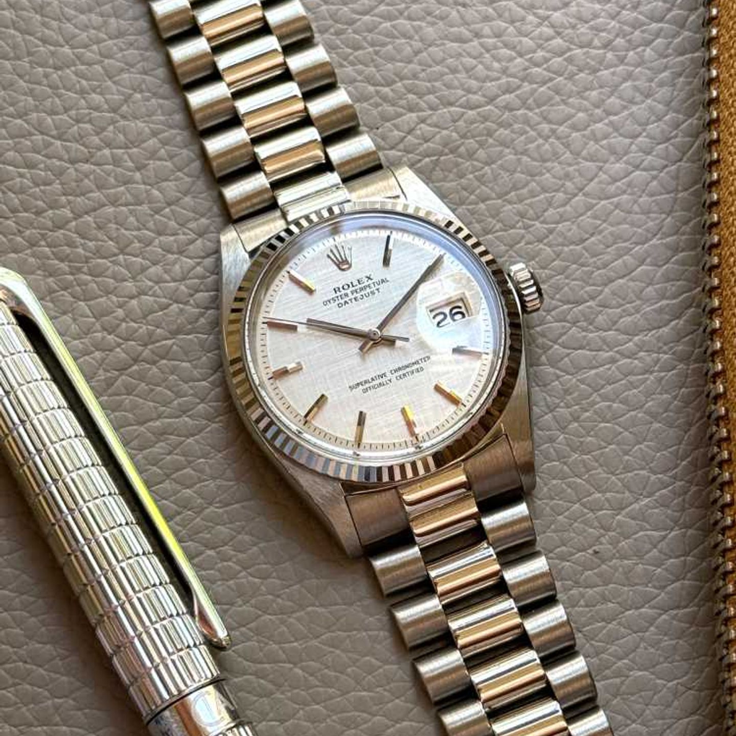 Rolex Datejust 1601/9 (1972) - Zilver wijzerplaat 36mm Witgoud (6/8)