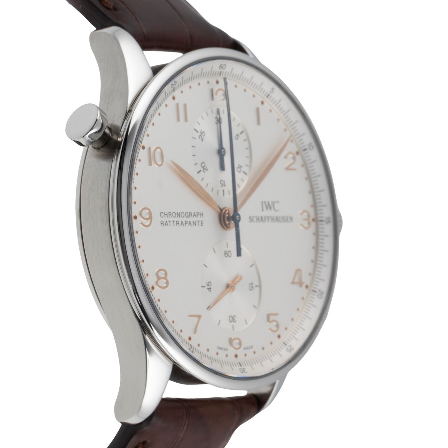 IWC Portuguese Chronograph IW371202 (Unknown (random serial)) - Silver dial 41 mm Steel case (7/8)