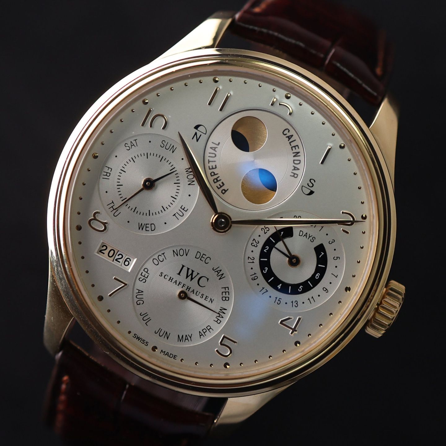 IWC Portuguese Perpetual Calendar IW502106 (2005) - Zilver wijzerplaat 44mm Geelgoud (5/6)
