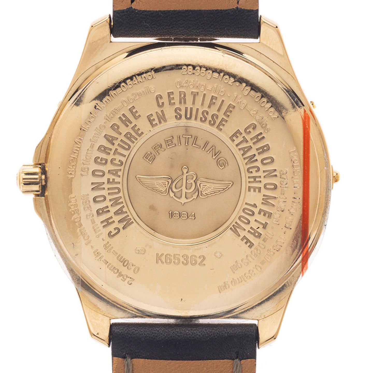 Breitling Aerospace K65362  (2002) - Zwart wijzerplaat 40mm Geelgoud (5/6)