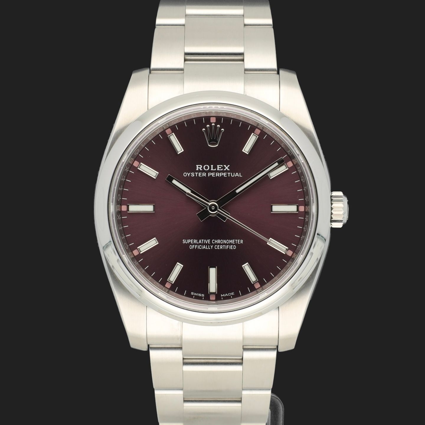 Rolex Oyster Perpetual 34 114200 (2016) - Paars wijzerplaat 34mm Staal (2/8)