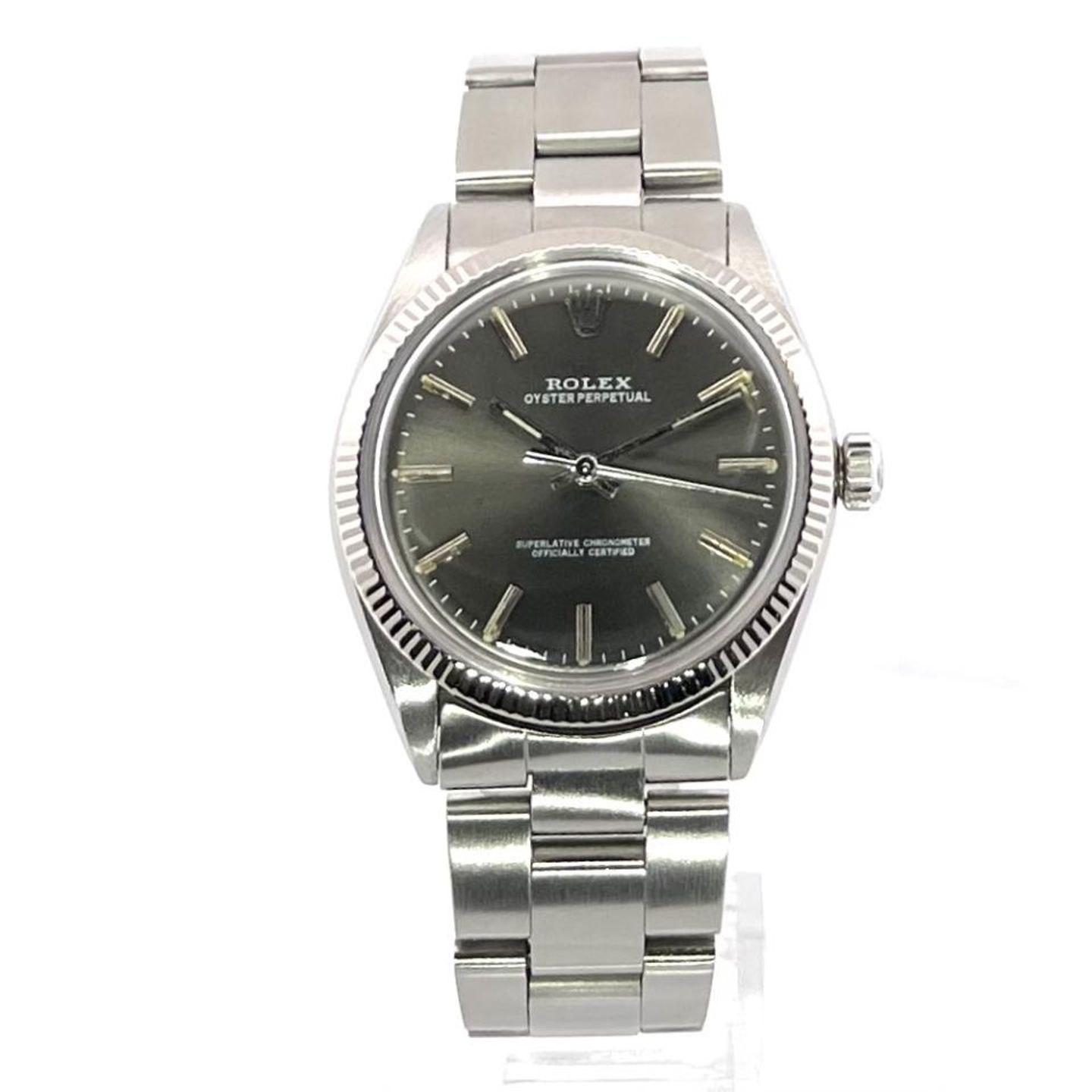 Rolex Oyster Perpetual 1005 (1984) - Grey dial 34 mm Steel case (2/8)