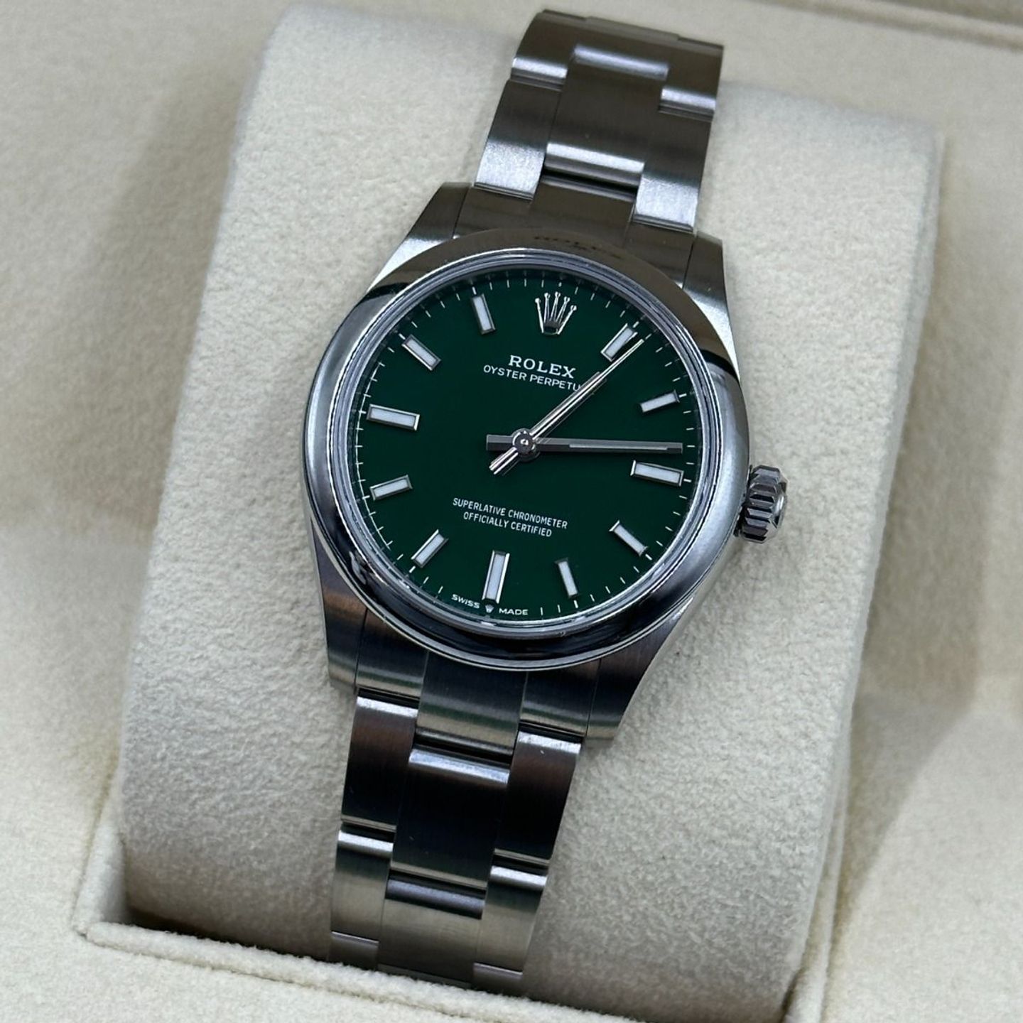 Rolex Oyster Perpetual 31 277200 (2022) - Green dial 31 mm Steel case (7/8)