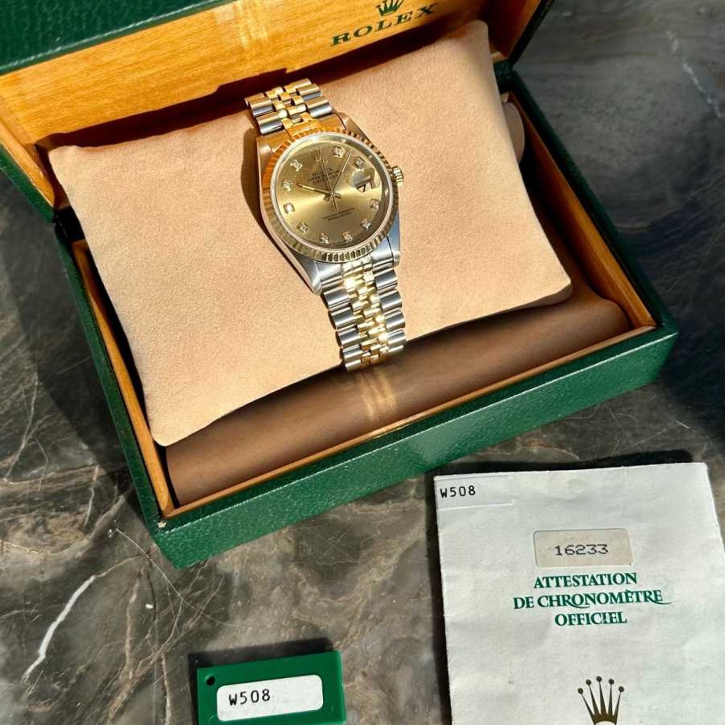 Rolex Datejust 36 16233 (1995) - Gold dial 36 mm Gold/Steel case (4/8)