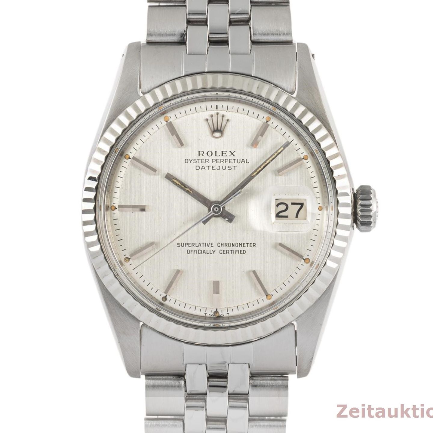 Rolex Datejust 1601 (1966) - Silver dial 36 mm White Gold case (8/8)