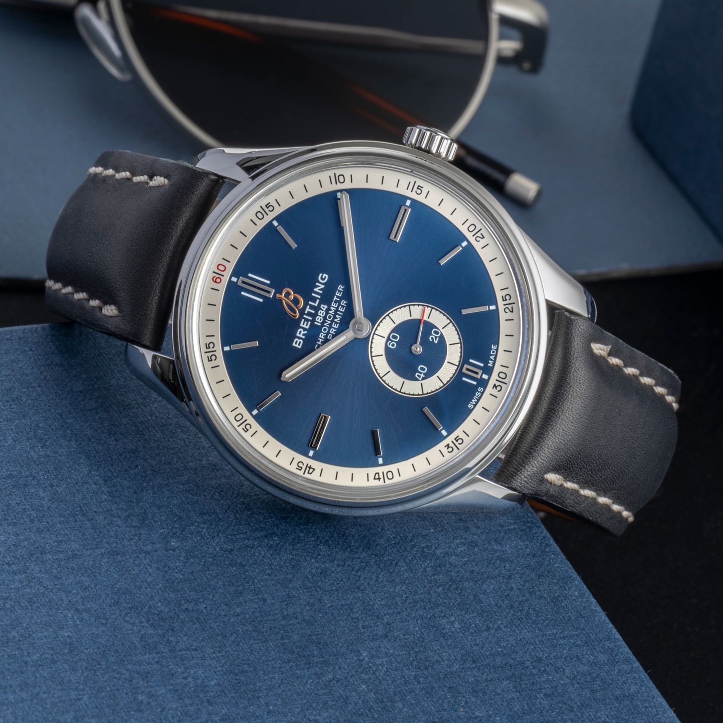 Breitling Premier Automatic 40 A37340351C1P1 (Onbekend (willekeurig serienummer)) - Blauw wijzerplaat 40mm Staal (2/8)