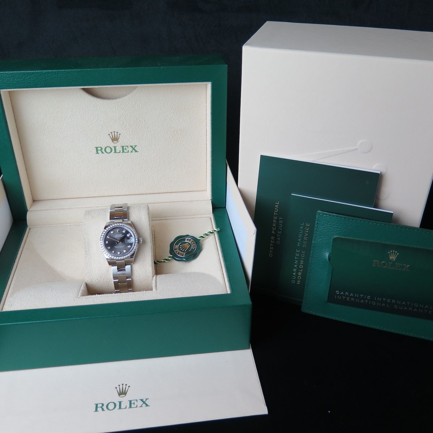 Rolex Lady-Datejust 279384RBR (2023) - Grijs wijzerplaat 28mm Staal (8/8)