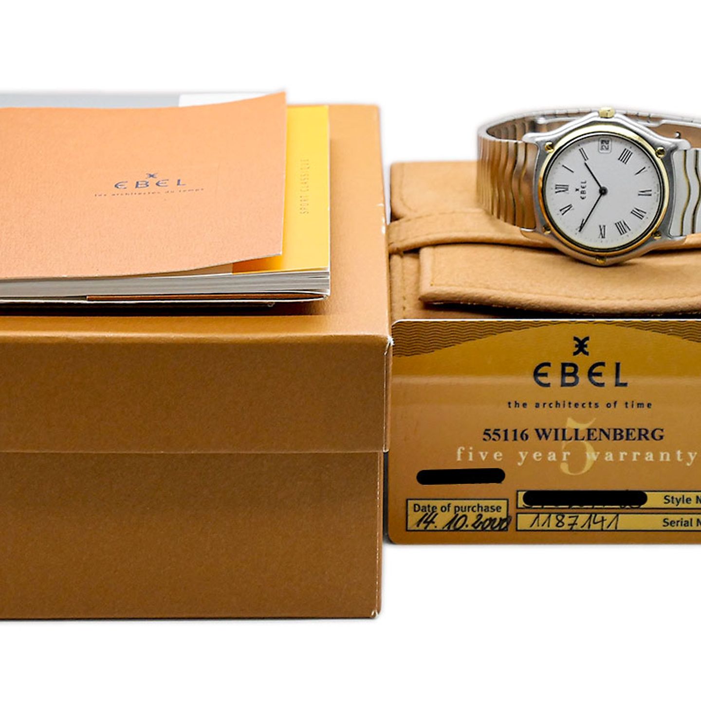 Ebel Sportwave 1187141 (2000) - White dial 34 mm Gold/Steel case (6/6)