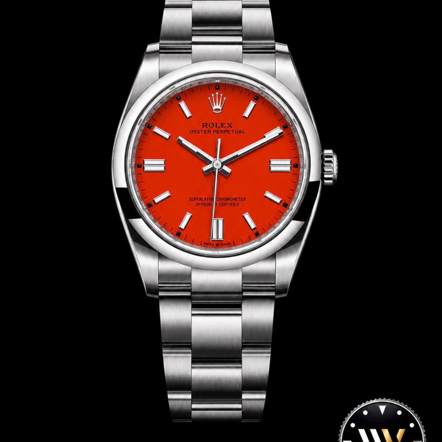 Rolex Oyster Perpetual 36 126000 (2022) - Rood wijzerplaat 36mm Staal (1/5)