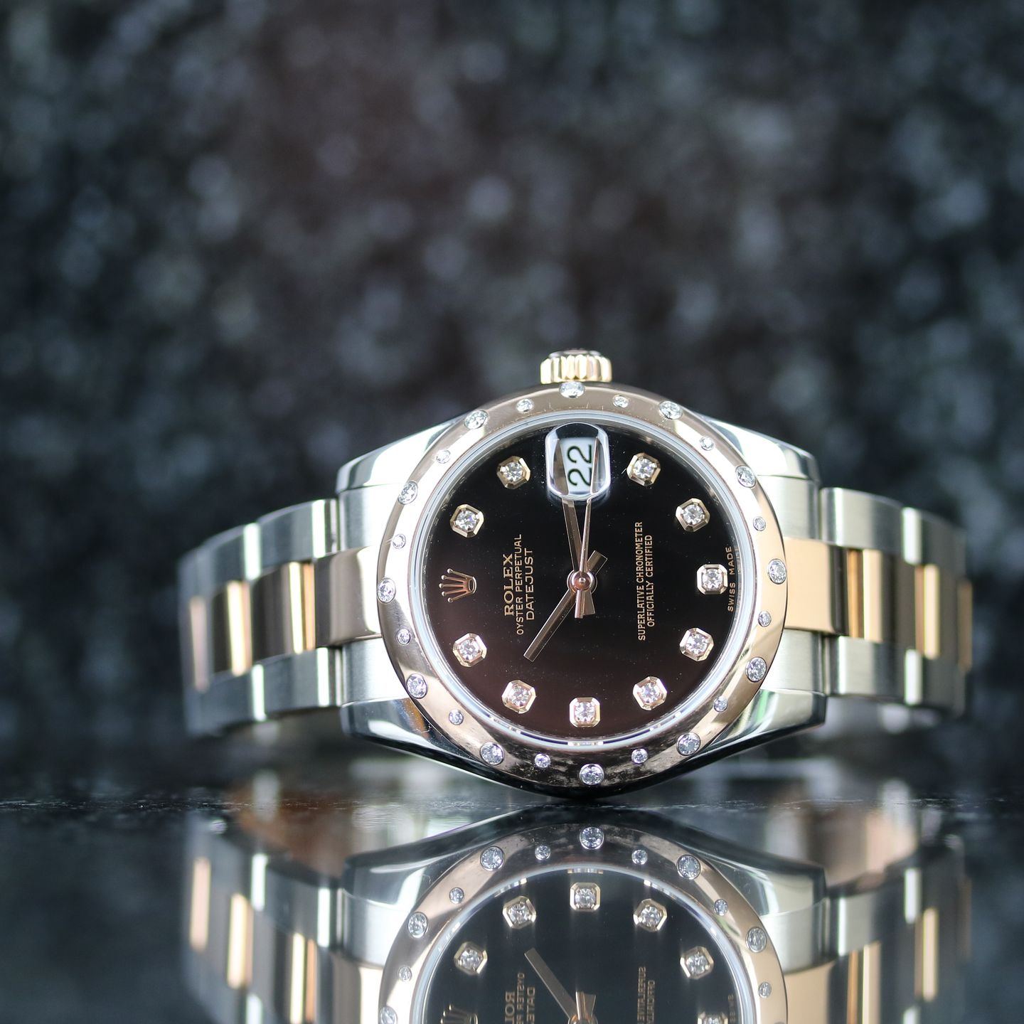 Rolex Datejust 31 178341 (2015) - Black dial 31 mm Gold/Steel case (1/8)
