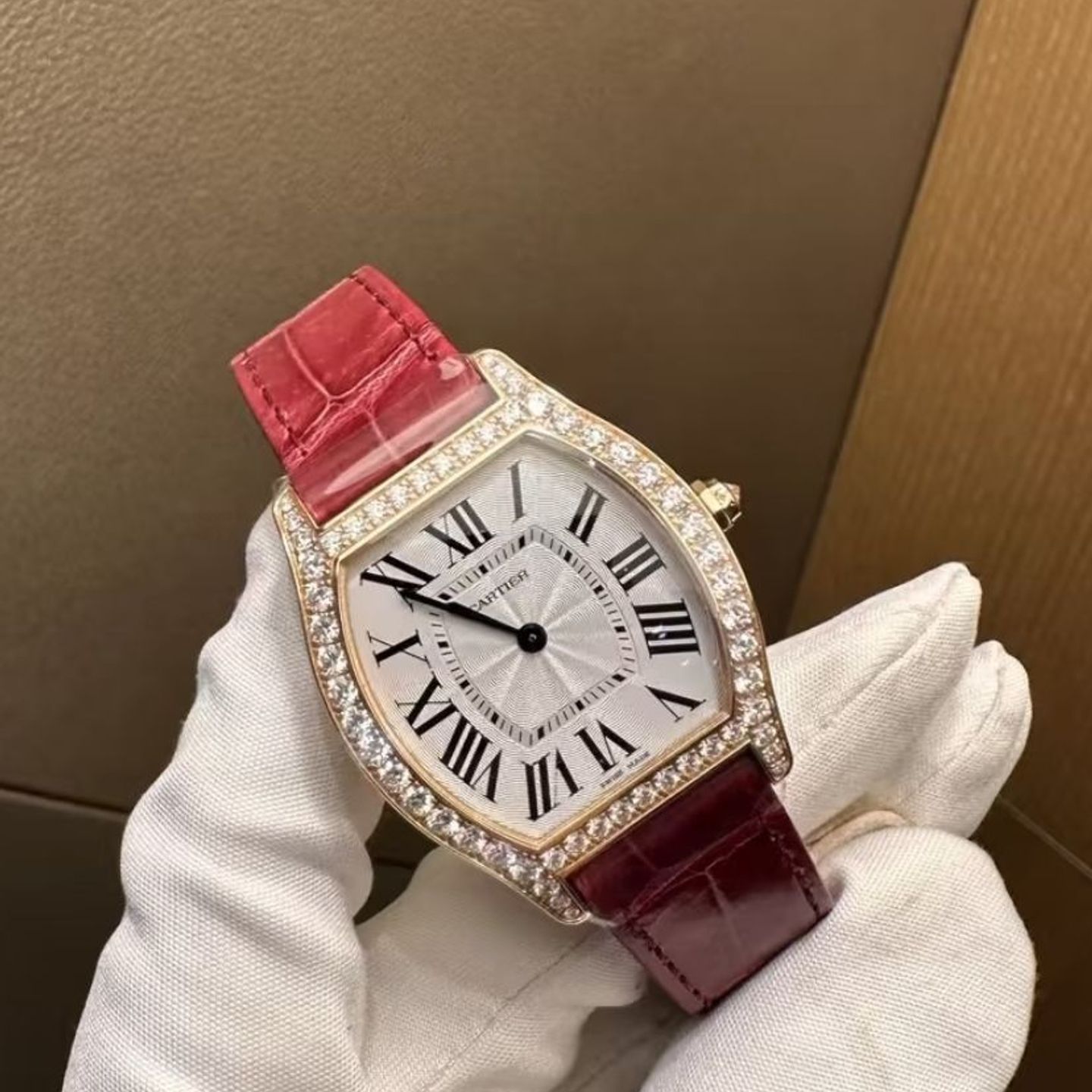 Cartier Tortue WJTO0009 (2023) - Wit wijzerplaat Onbekend Roségoud (4/5)