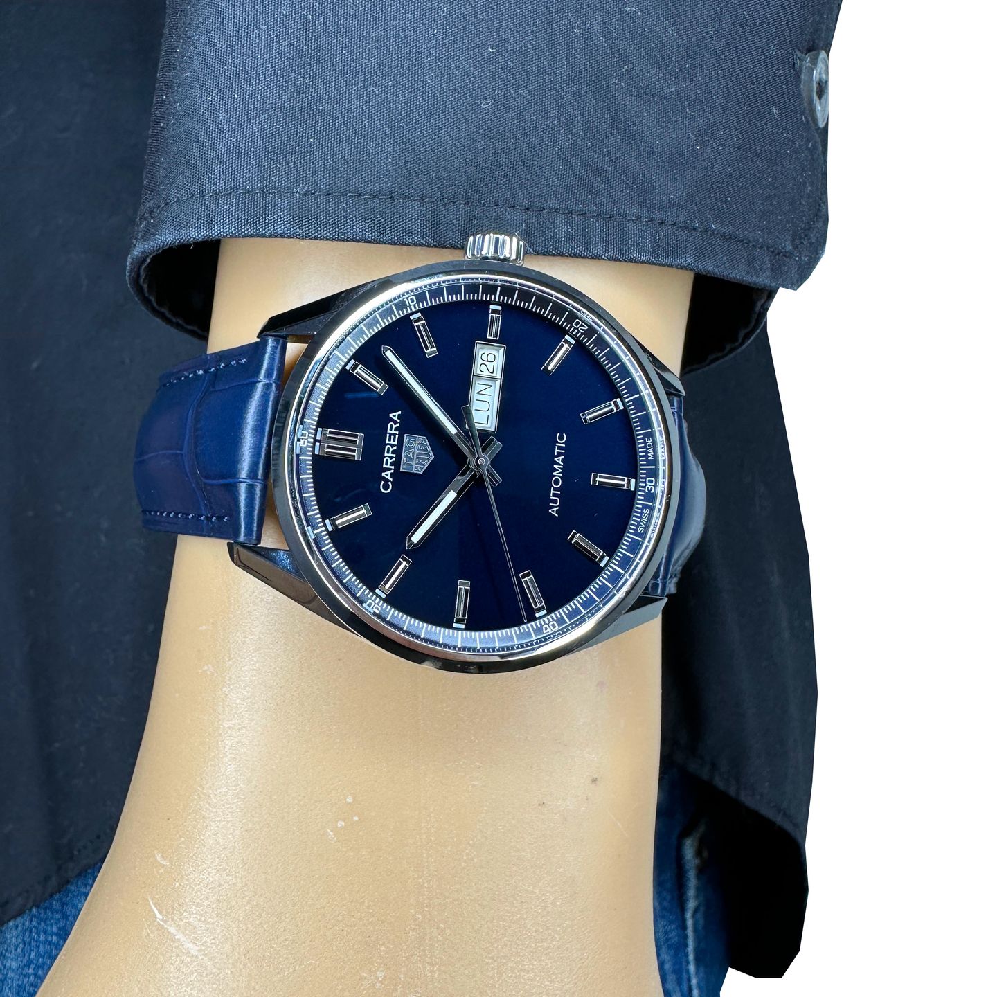 TAG Heuer Carrera Calibre 5 WBN2012.FC6502 (2024) - Blauw wijzerplaat 41mm Staal (2/8)