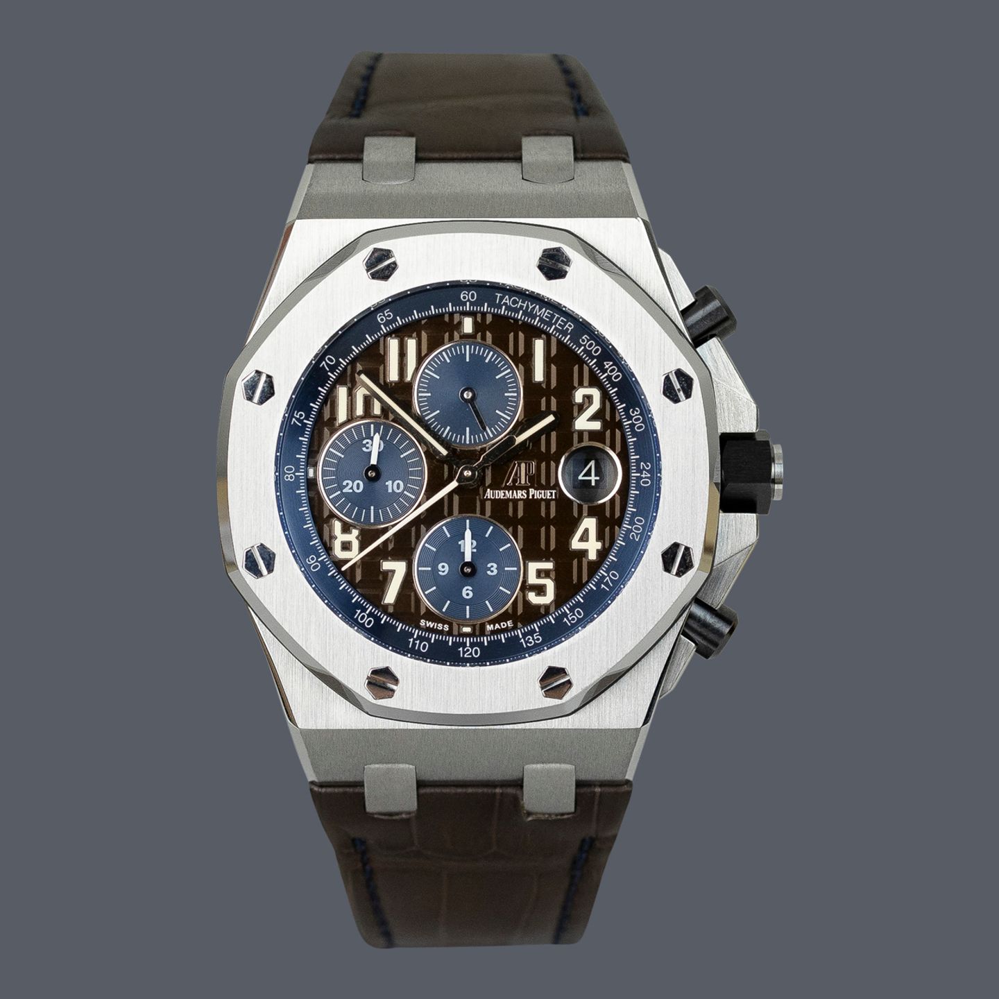 Audemars Piguet Royal Oak Offshore Chronograph 26470ST.OO.A099CR.01.A (Onbekend (willekeurig serienummer)) - Bruin wijzerplaat 42mm Staal (1/1)