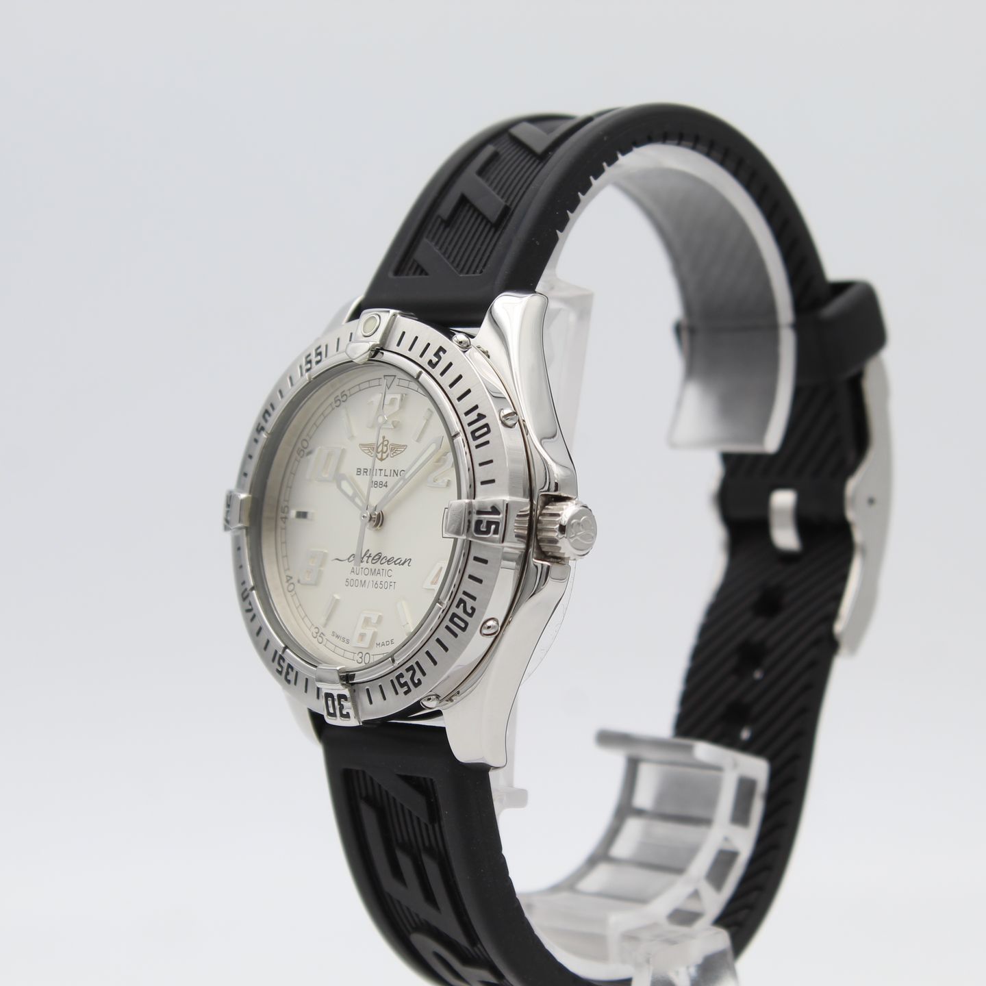 Breitling Colt Automatic A17050 (Unknown (random serial)) - White dial 38 mm Steel case (3/8)