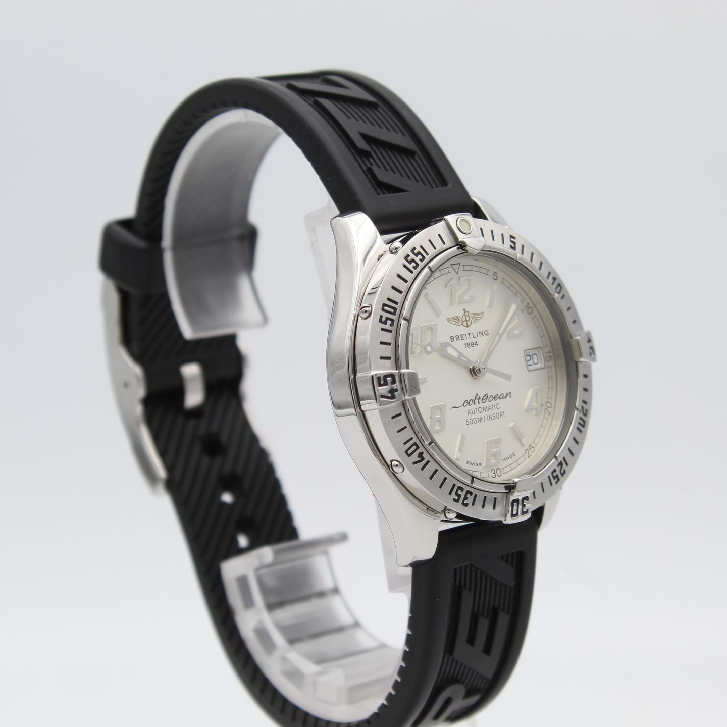 Breitling Colt Automatic A17050 (Unknown (random serial)) - White dial 38 mm Steel case (2/8)