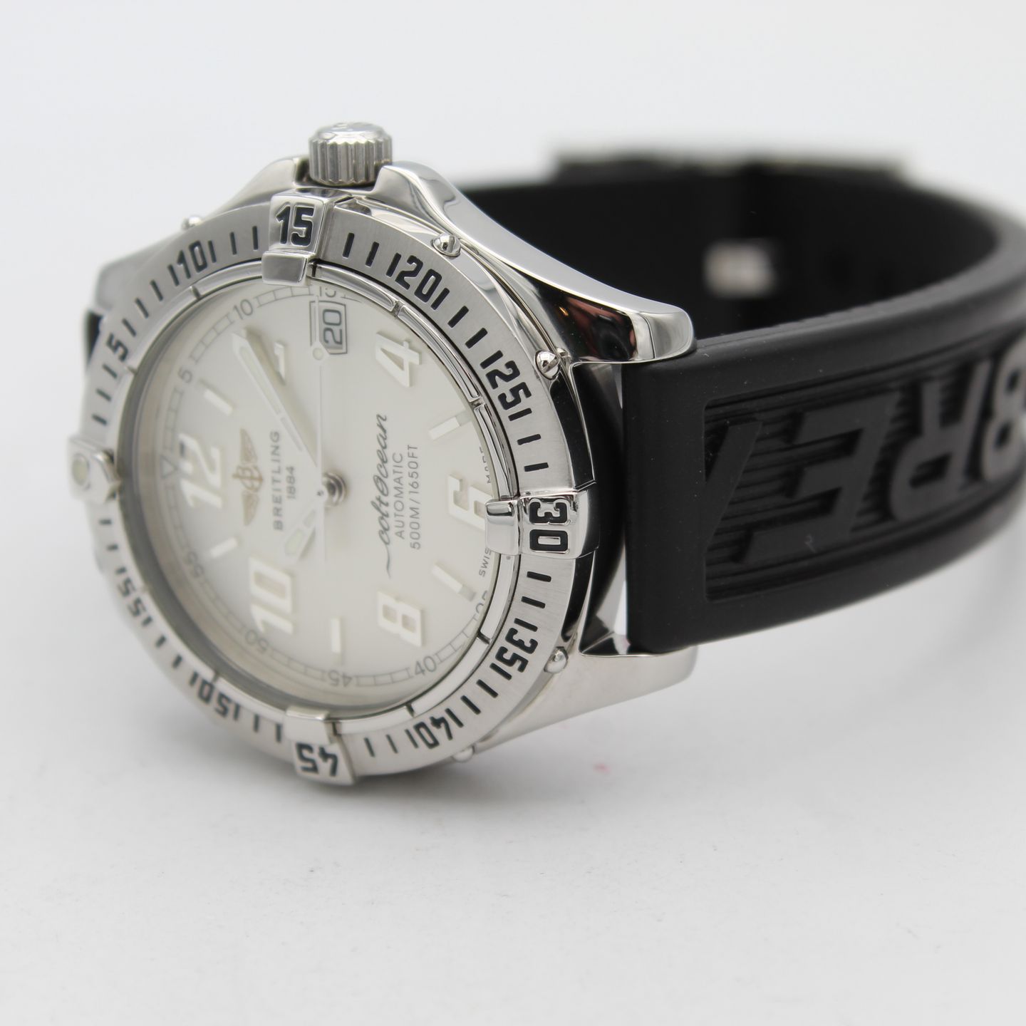 Breitling Colt Automatic A17050 (Unknown (random serial)) - White dial 38 mm Steel case (7/8)