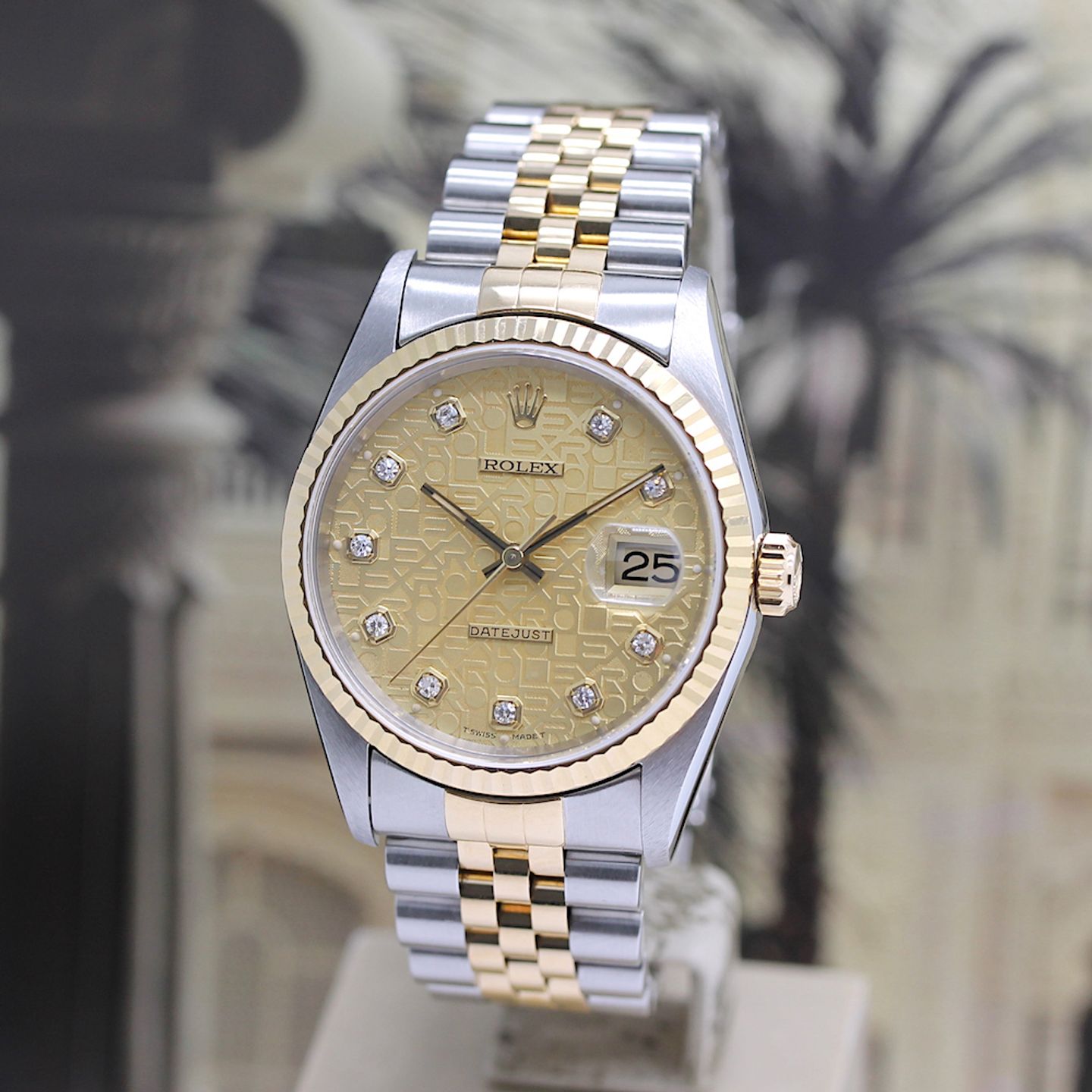 Rolex Datejust 36 16233 (2002) - Champagne dial 36 mm Gold/Steel case (8/8)