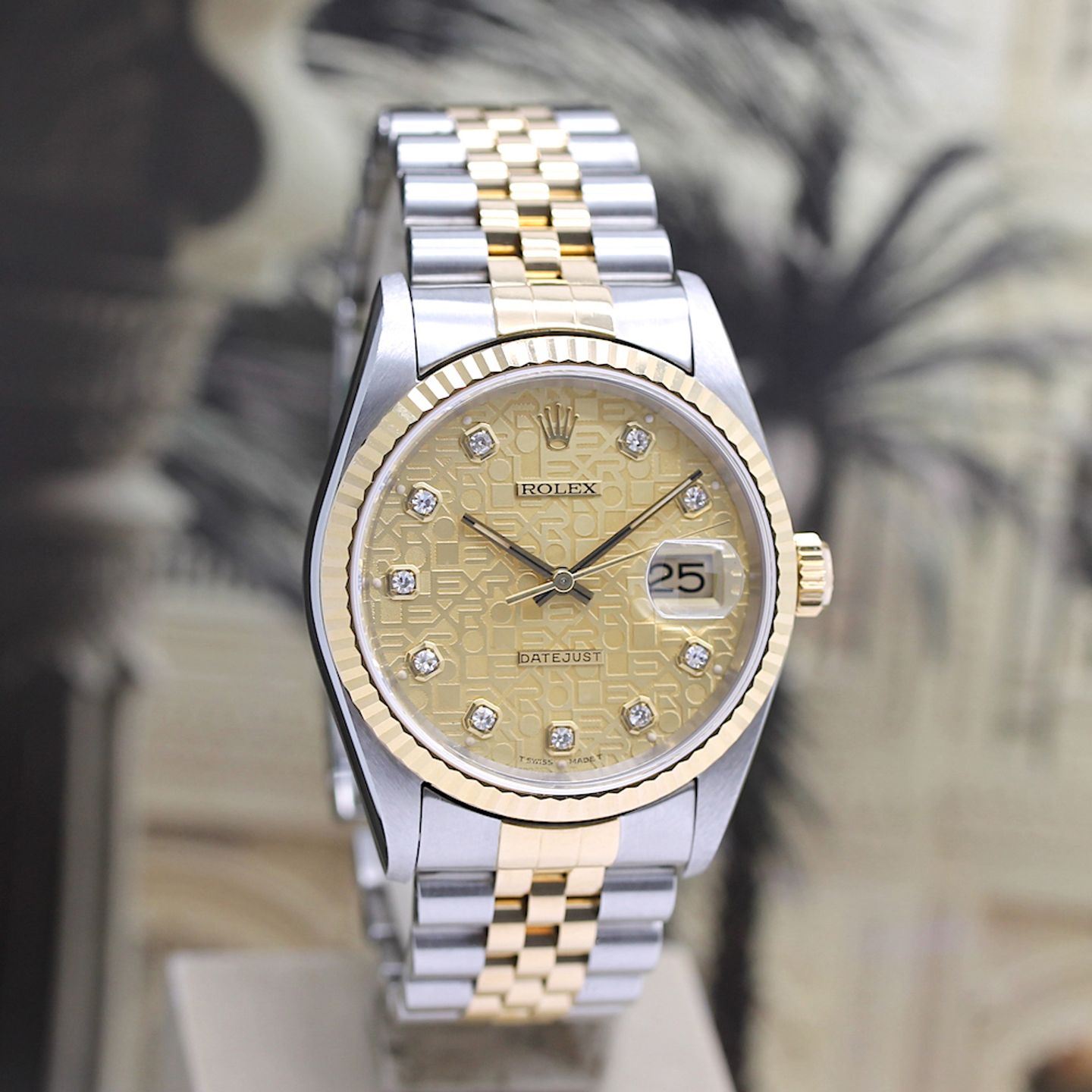 Rolex Datejust 36 16233 (2002) - Champagne dial 36 mm Gold/Steel case (7/8)