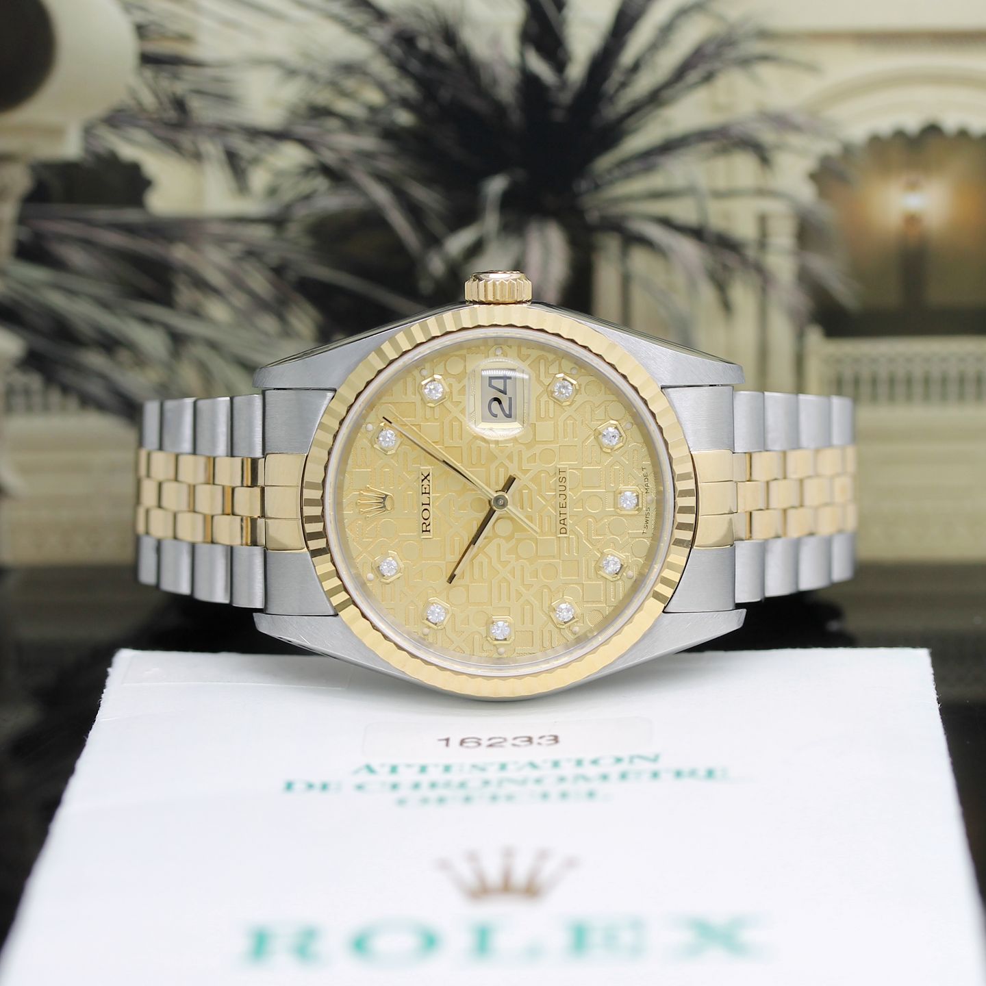 Rolex Datejust 36 16233 (2002) - Champagne dial 36 mm Gold/Steel case (1/8)