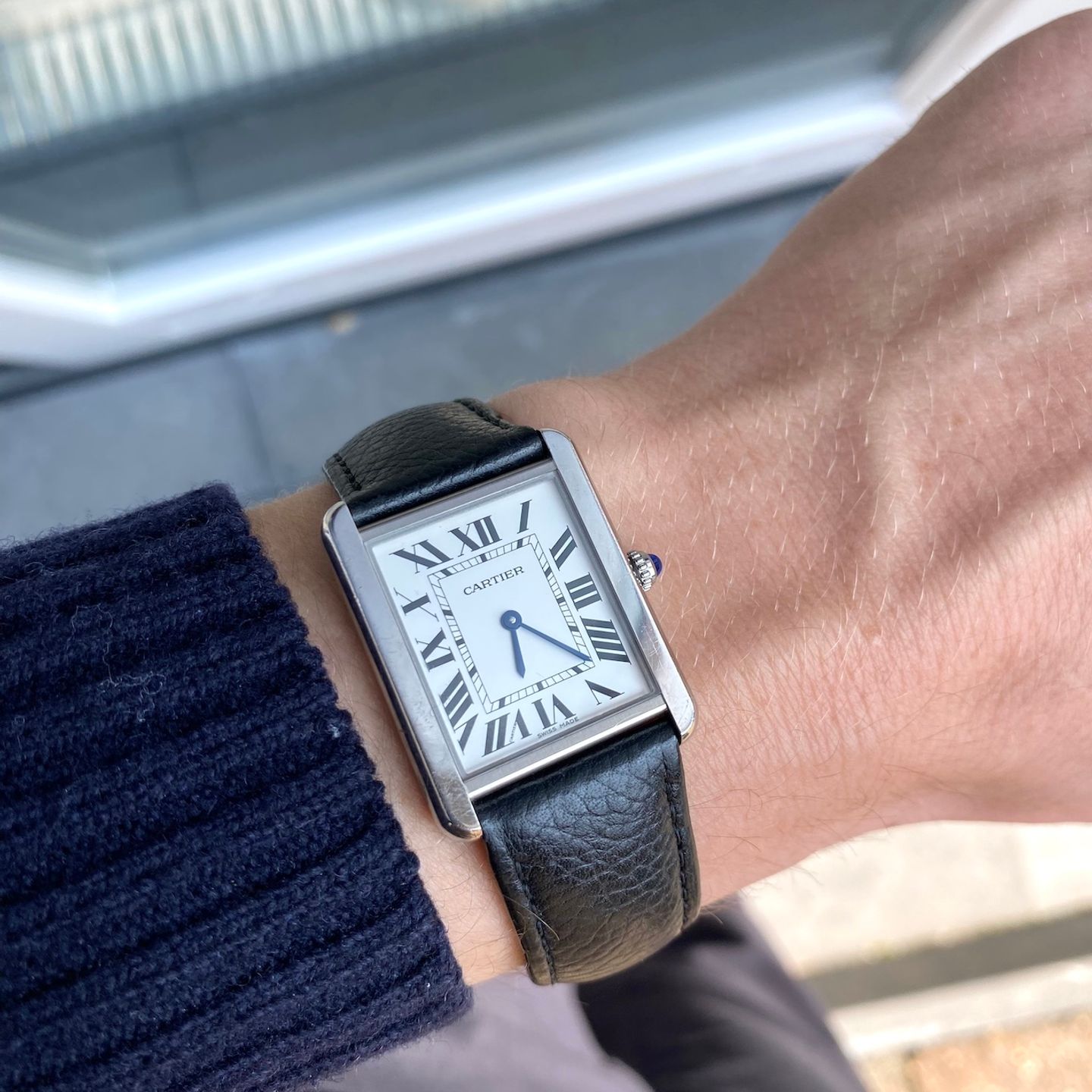 Cartier Tank Solo WSTA0028 (2010) - White dial 35 mm Steel case (4/4)