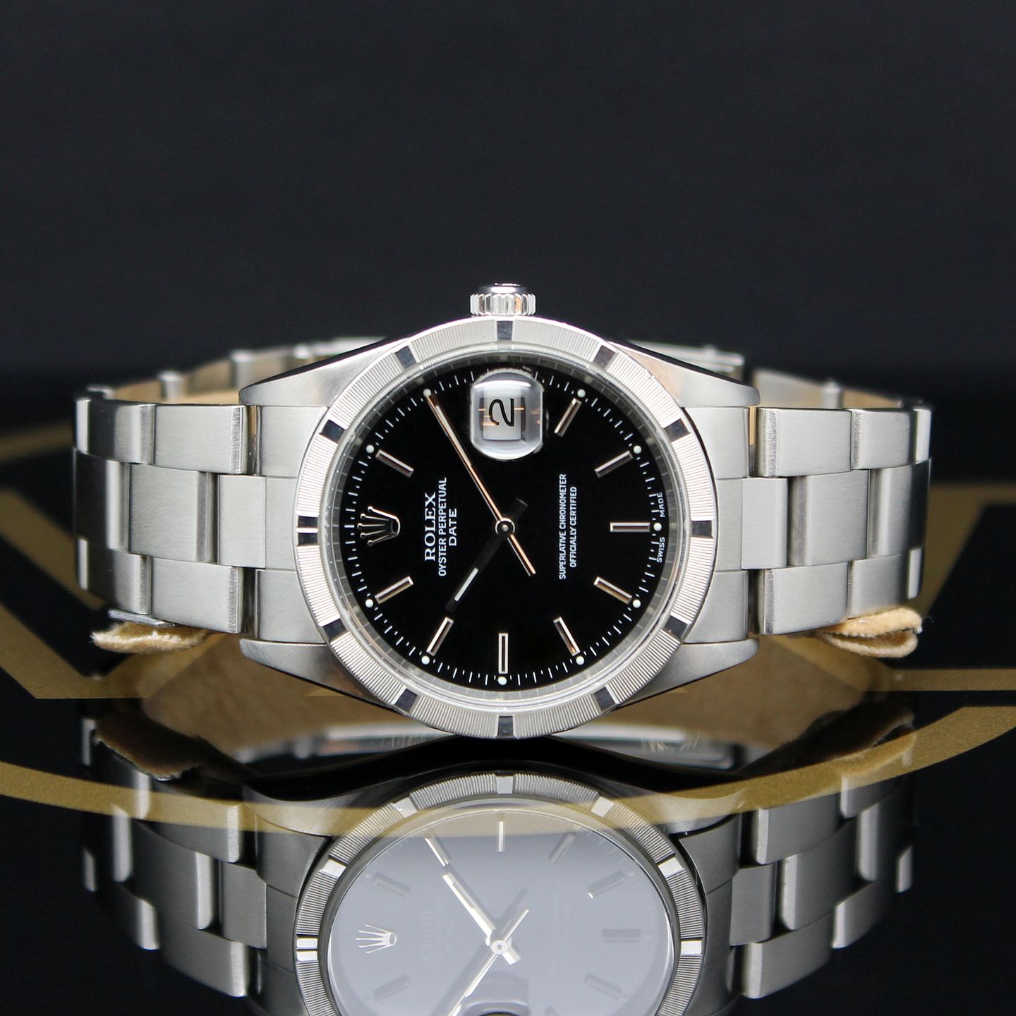 Rolex Oyster Perpetual Date 15210 (2001) - Black dial 34 mm Steel case (4/7)