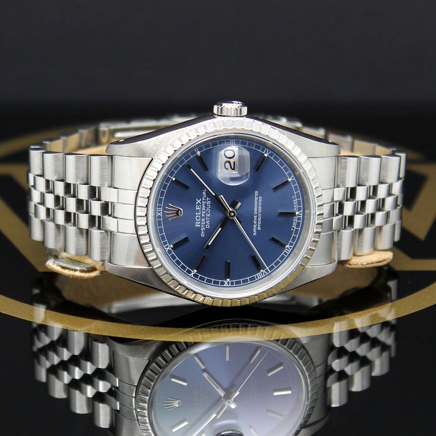 Rolex Datejust 16220 (1991) - Blue dial 36 mm Steel case (4/7)