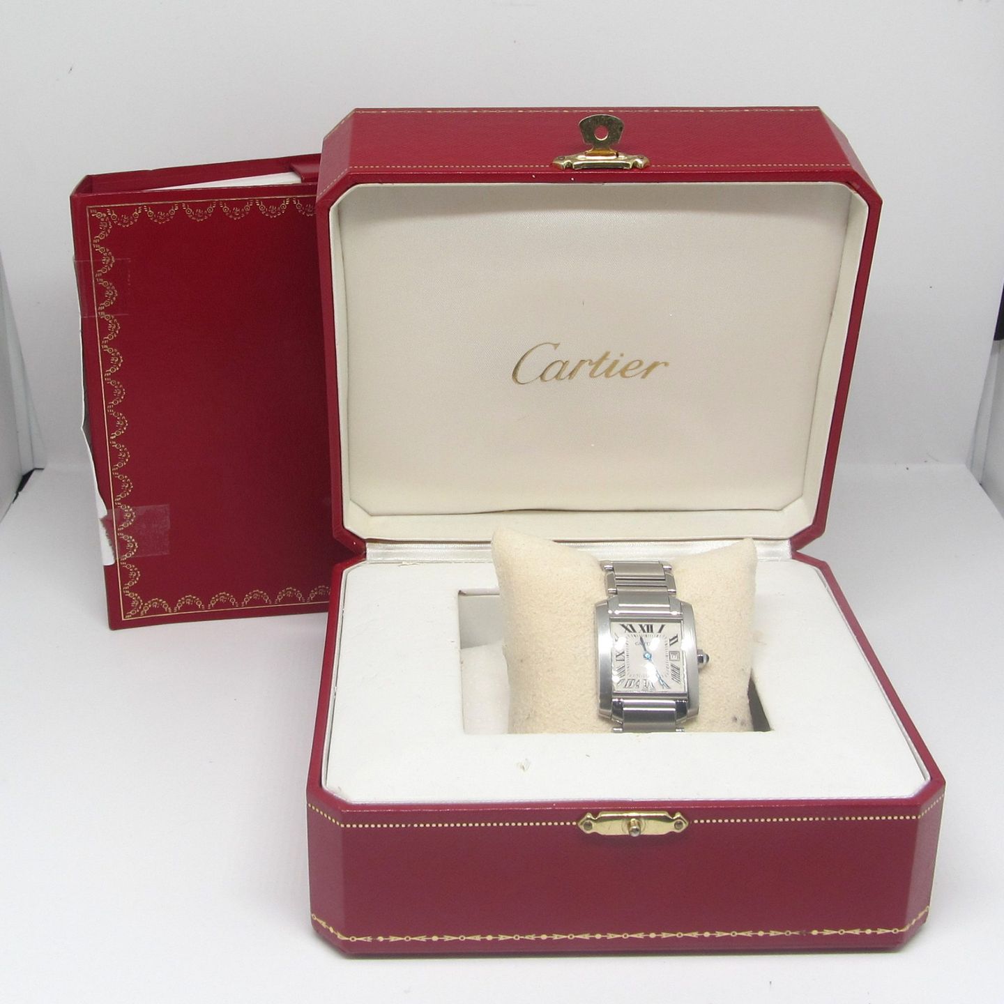 Cartier Tank Française 2465 (2008) - White dial 25 mm Steel case (5/6)