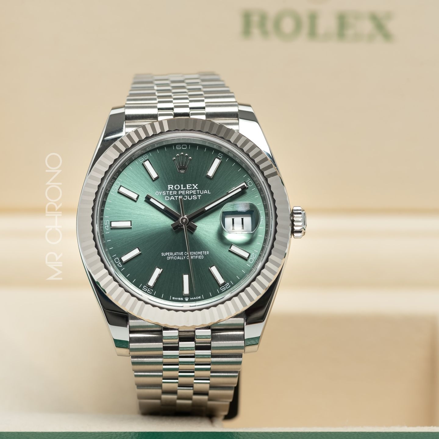 Rolex Datejust 41 126334 (2022) - Groen wijzerplaat 41mm Staal (4/8)