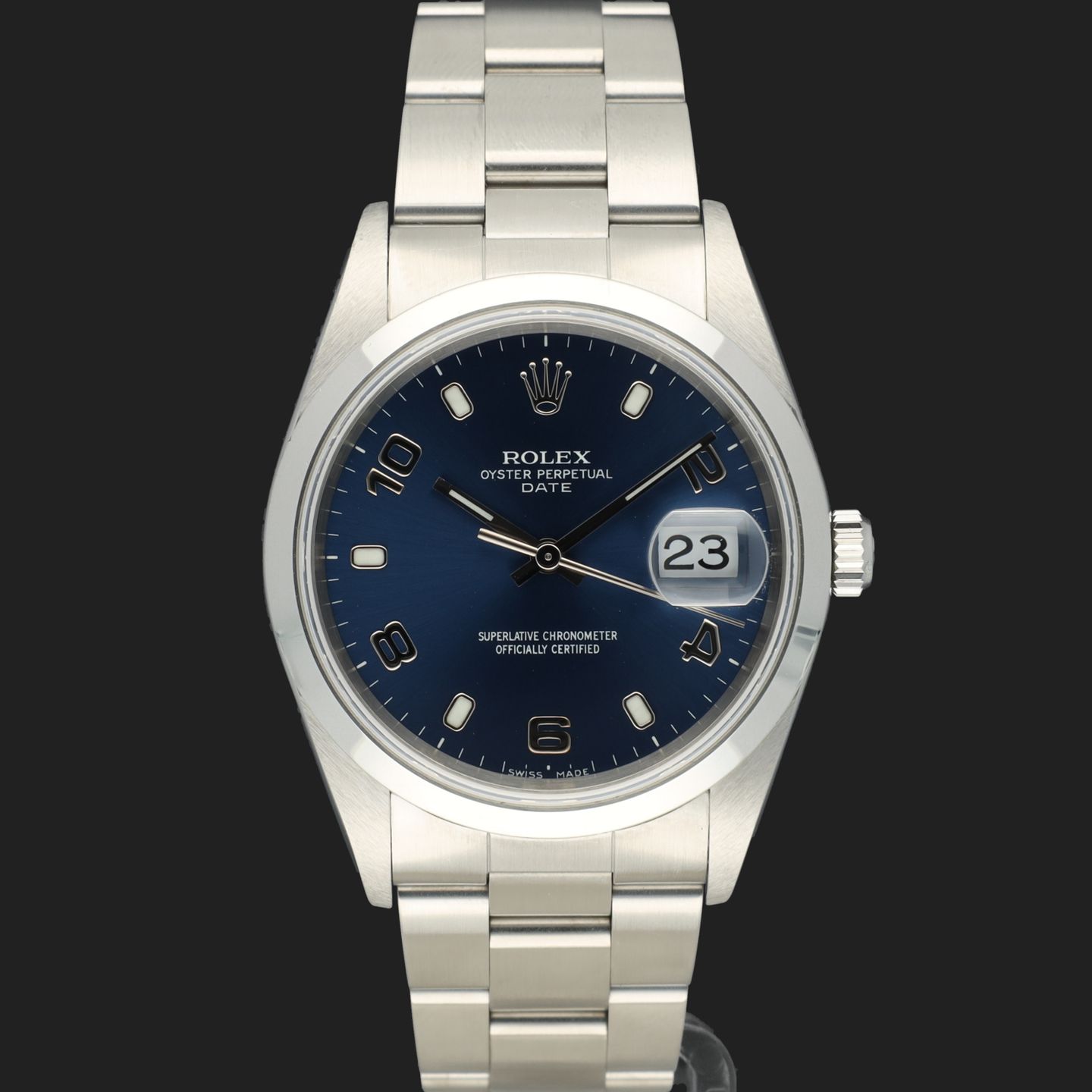 Rolex Oyster Perpetual Date 115200 (2000) - 34mm Staal (3/8)