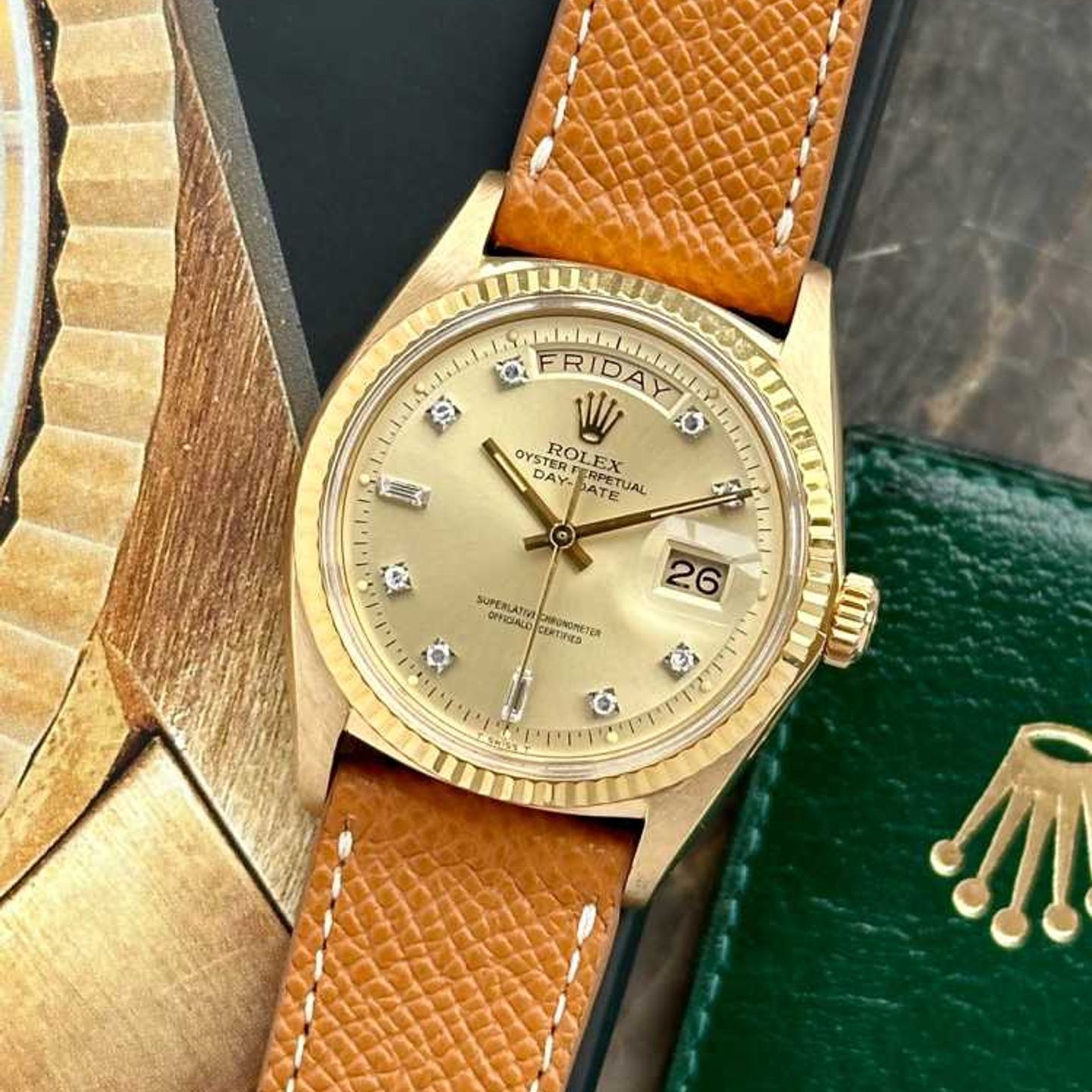 Rolex Day-Date 1803 (1971) - Gold dial 36 mm Yellow Gold case (1/8)
