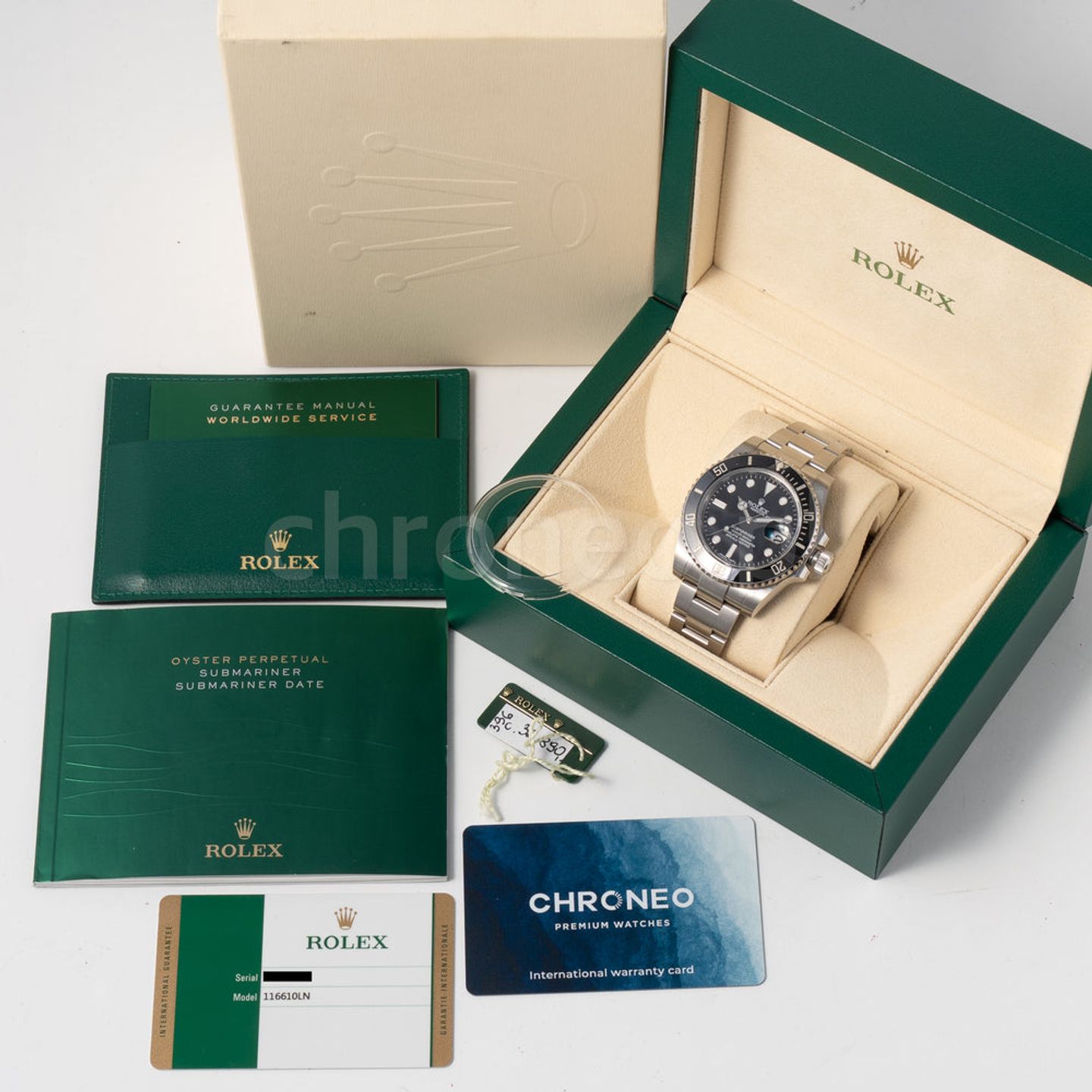 Rolex Submariner Date 116610LN (2015) - Zwart wijzerplaat 40mm Staal (8/8)