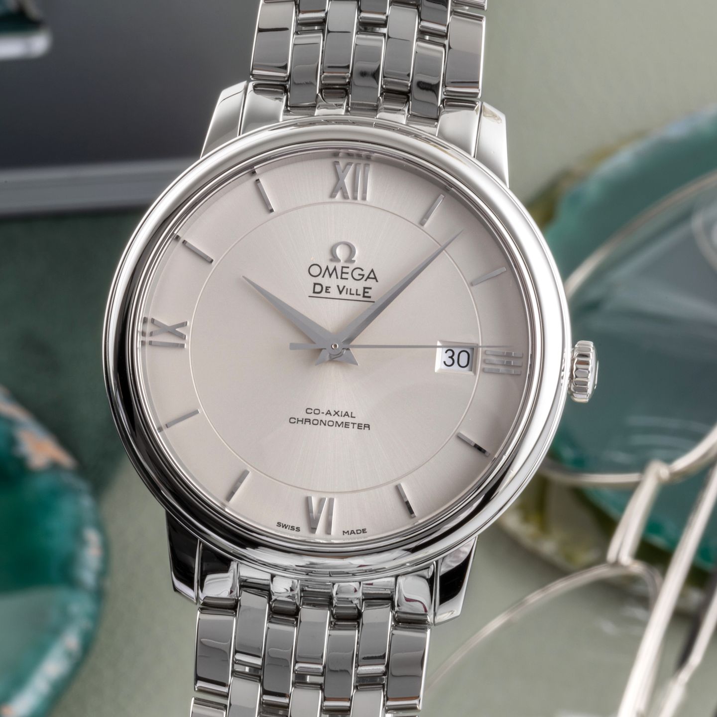 Omega De Ville Prestige 424.10.40.20.02.003 (Onbekend (willekeurig serienummer)) - Zilver wijzerplaat 40mm Staal (3/8)