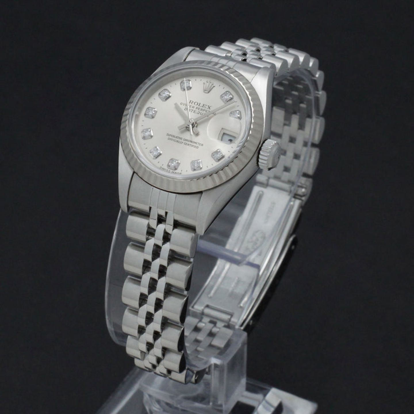 Rolex Lady-Datejust 79174 (2001) - Zilver wijzerplaat 26mm Staal (5/7)