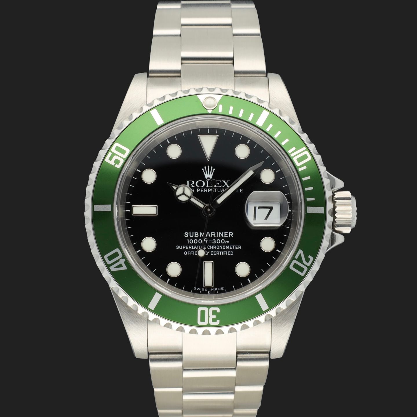 Rolex Submariner Date 16610LV (2006) - Zwart wijzerplaat 40mm Staal (3/8)