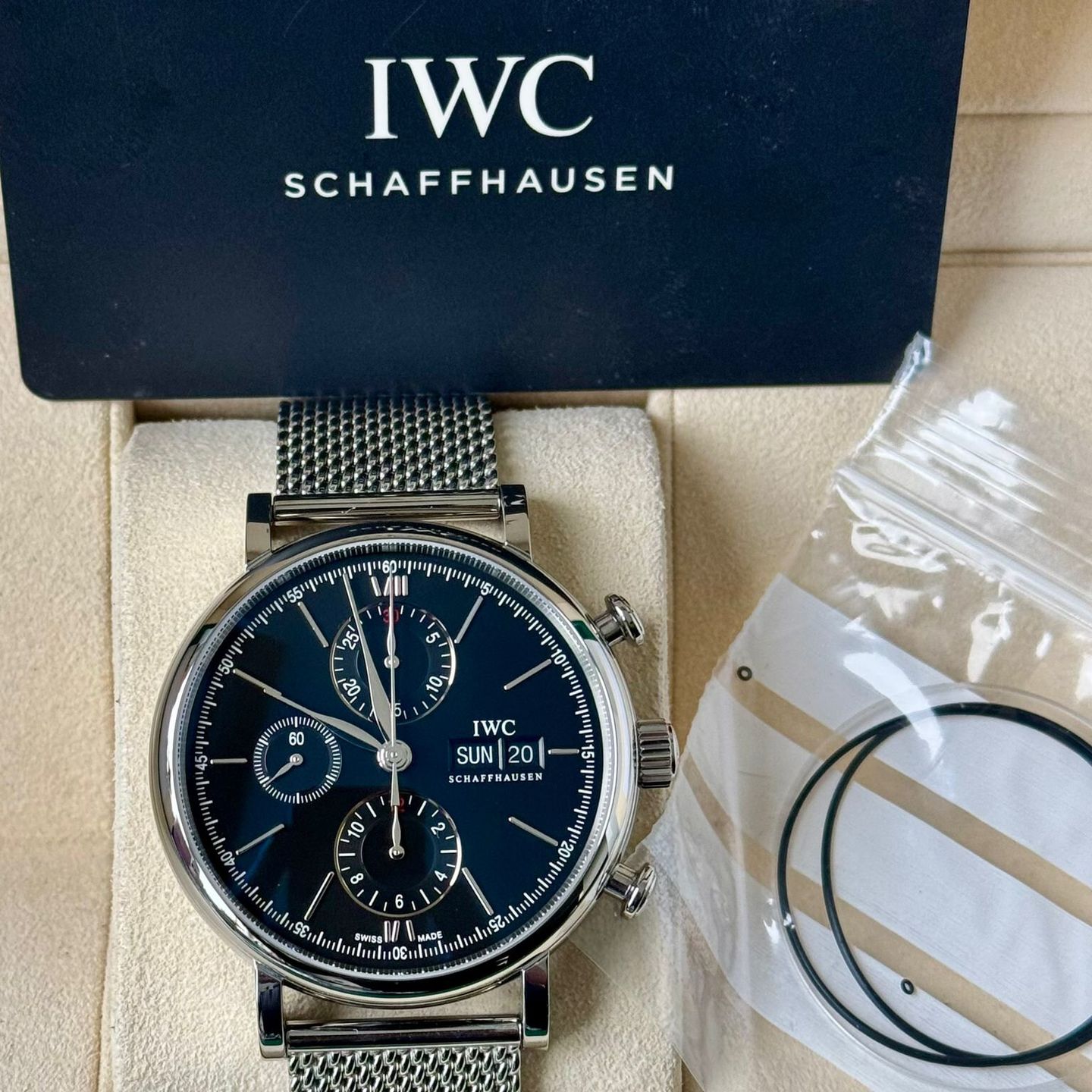 IWC Portofino Chronograph IW391010 (2018) - Zwart wijzerplaat 42mm Staal (7/7)