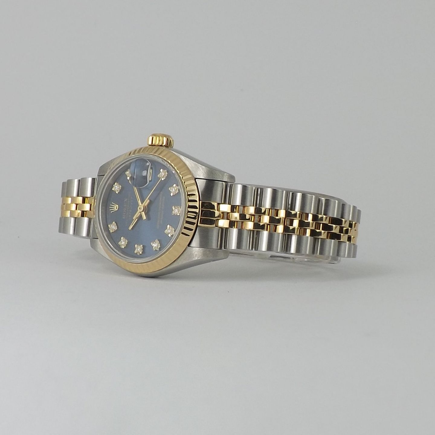 Rolex Lady-Datejust 69173 (1991) - Blue dial 26 mm Gold/Steel case (3/8)