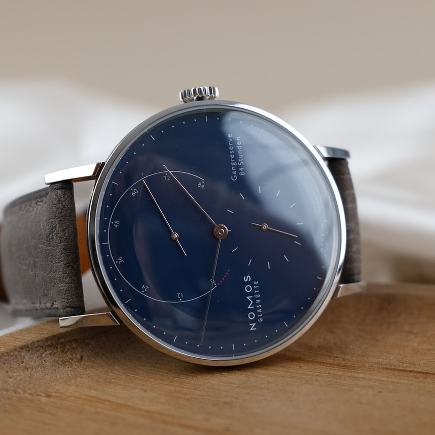 NOMOS Lambda 960.S3 (2020) - Blue dial 41 mm White Gold case (6/8)