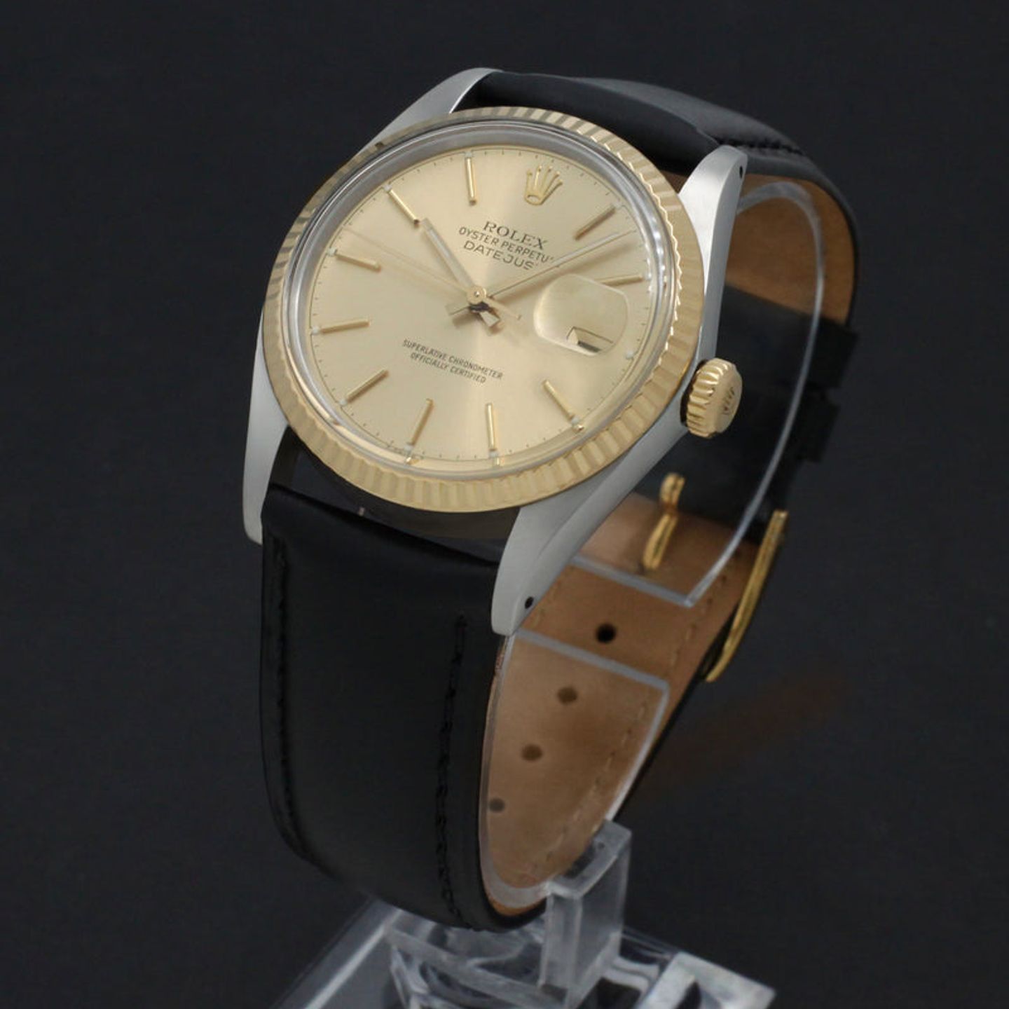 Rolex Datejust 36 16013 (1987) - Gold dial 36 mm Gold/Steel case (4/7)