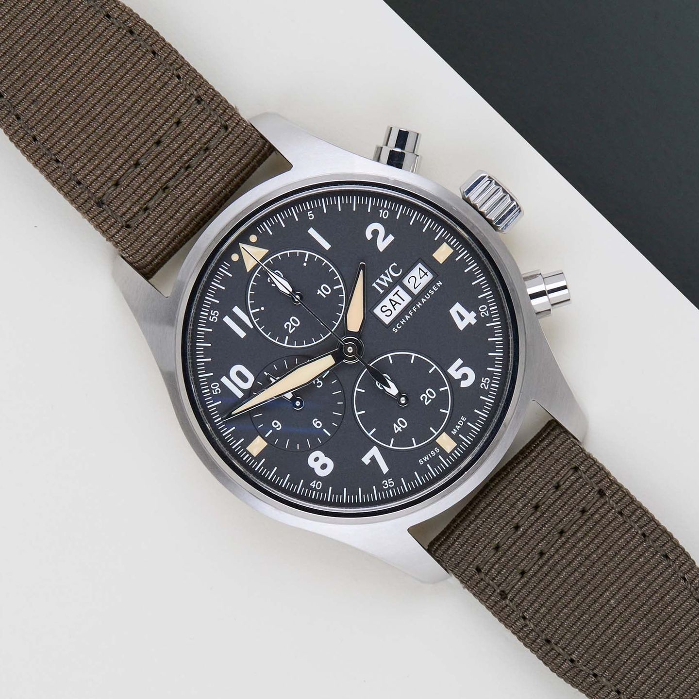 IWC Pilot Spitfire Chronograph IW387901 (2024) - Black dial 41 mm Steel case (1/8)