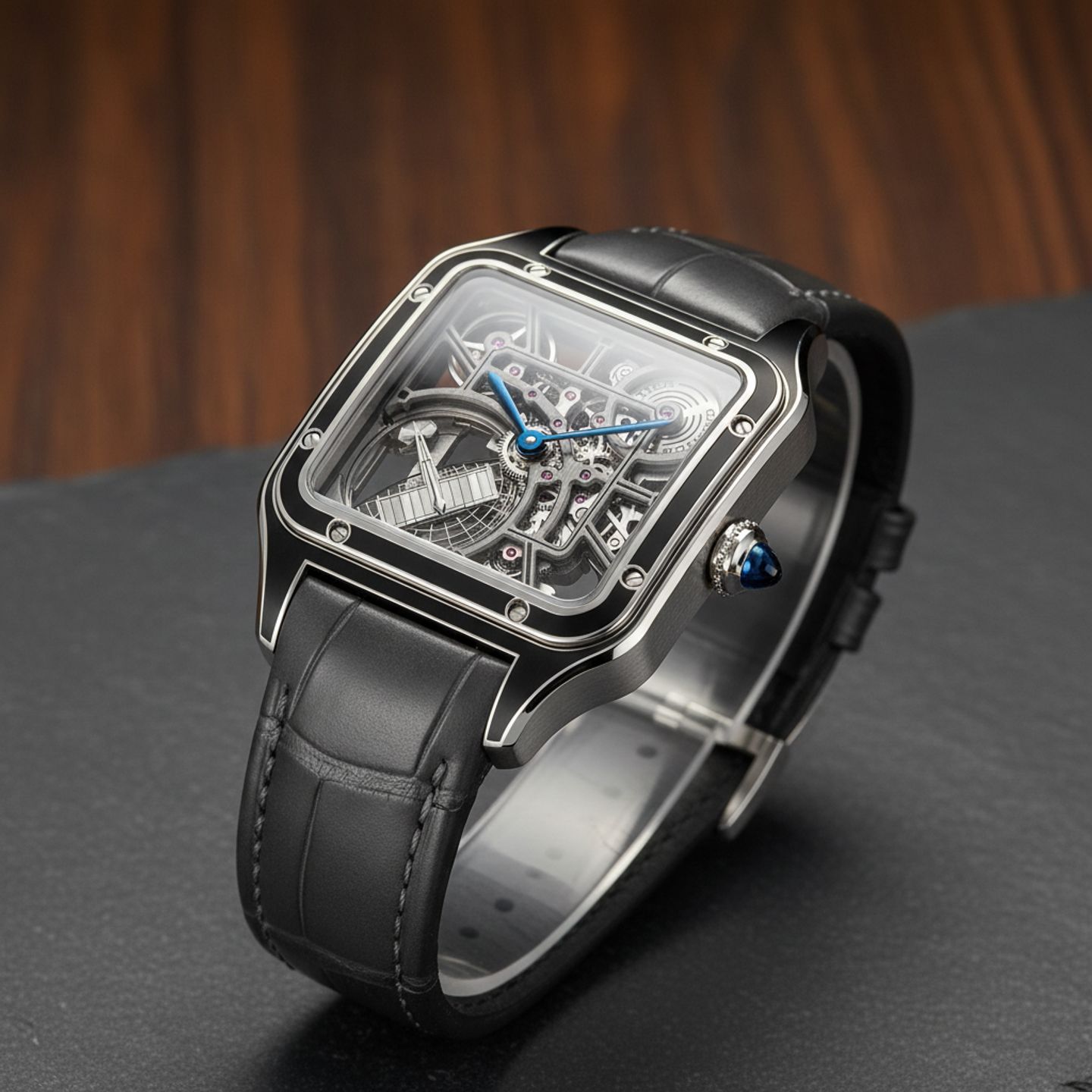 Cartier Santos Dumont WHSA0044 (2025) - Transparent dial 34 mm Steel case (3/4)