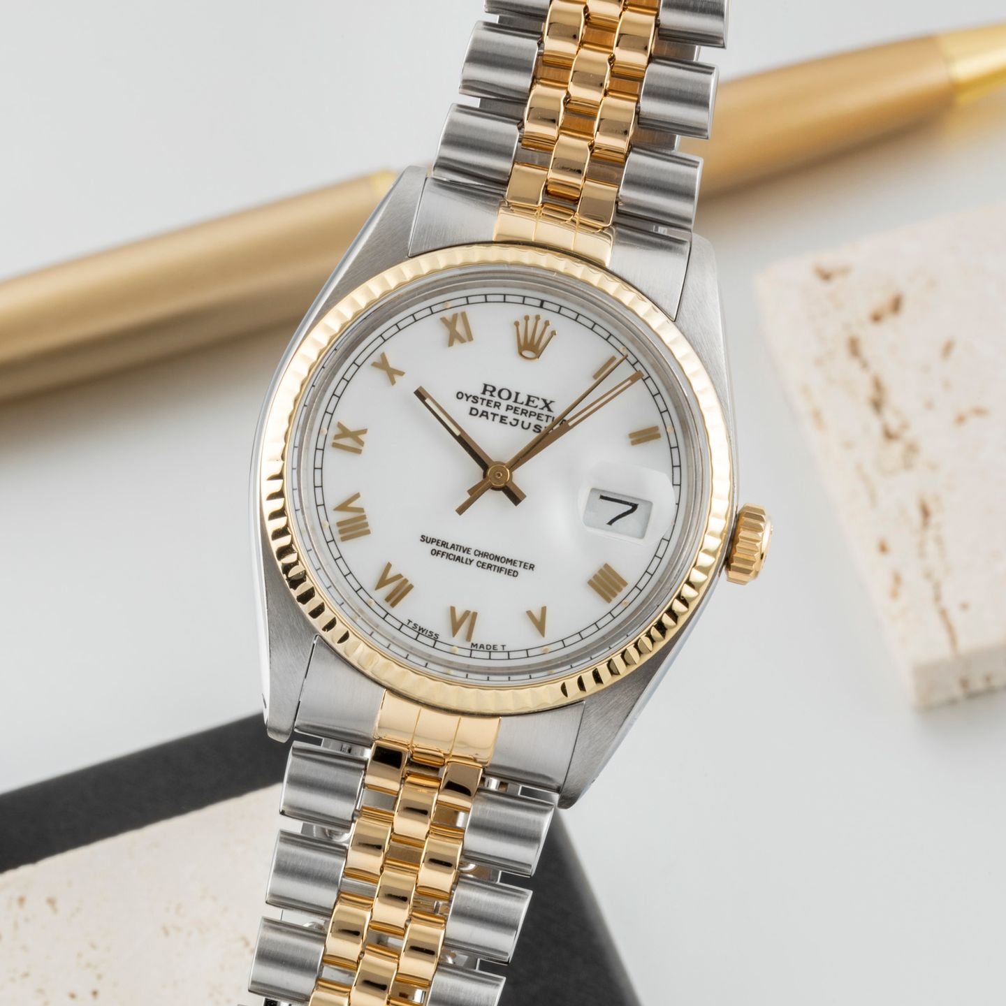 Rolex Datejust 36 16013 (1978) - White dial 36 mm Gold/Steel case (3/8)