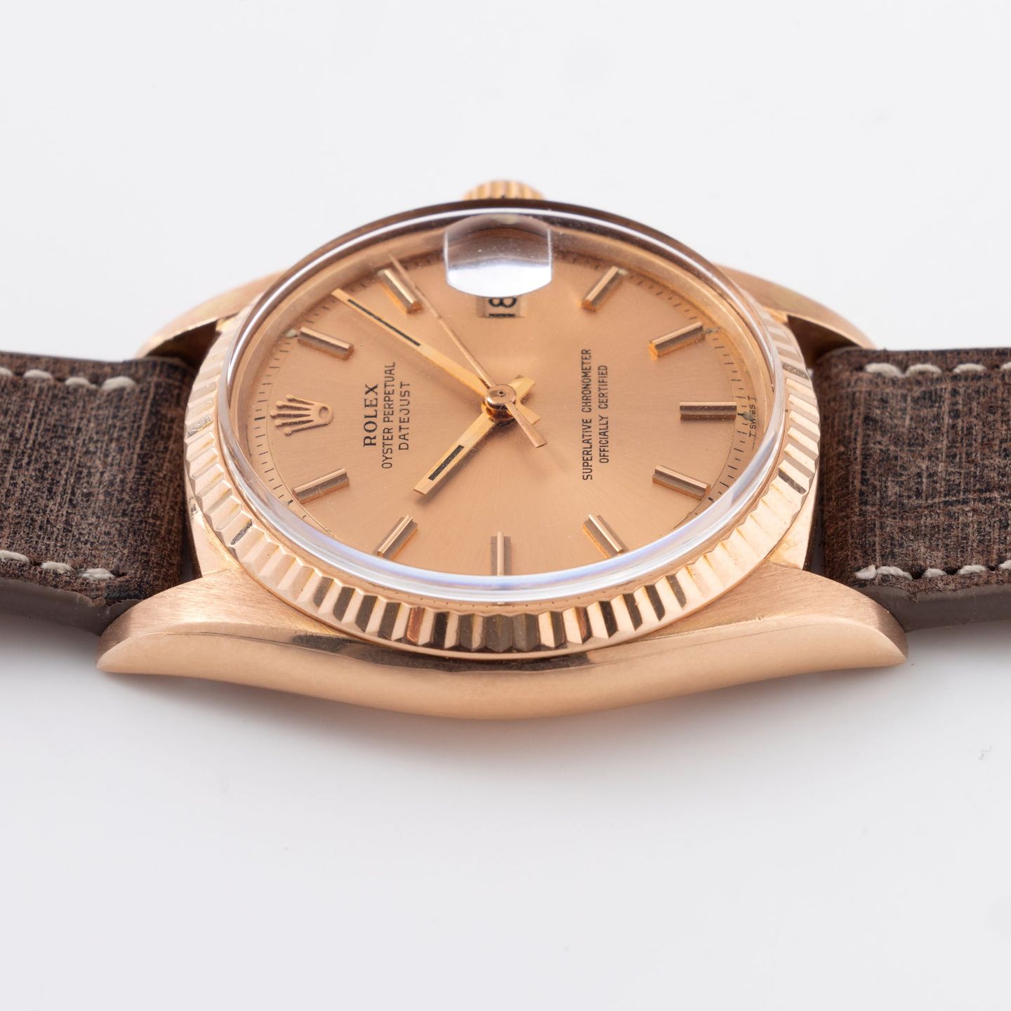 Rolex Datejust 1601 (1971) - Pink dial 36 mm Rose Gold case (6/8)
