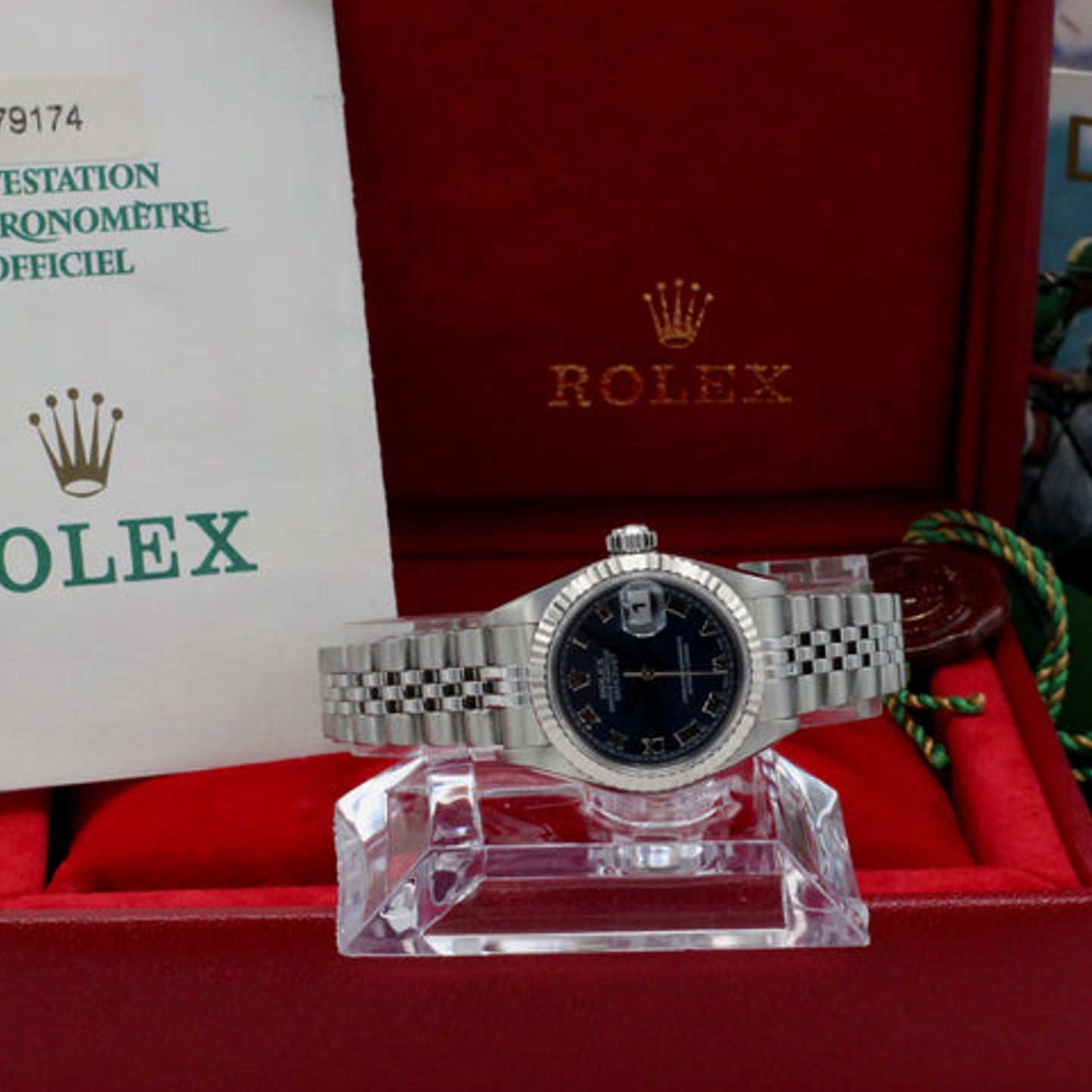 Rolex Lady-Datejust 79174 (1999) - Blue dial 26 mm Steel case (3/8)
