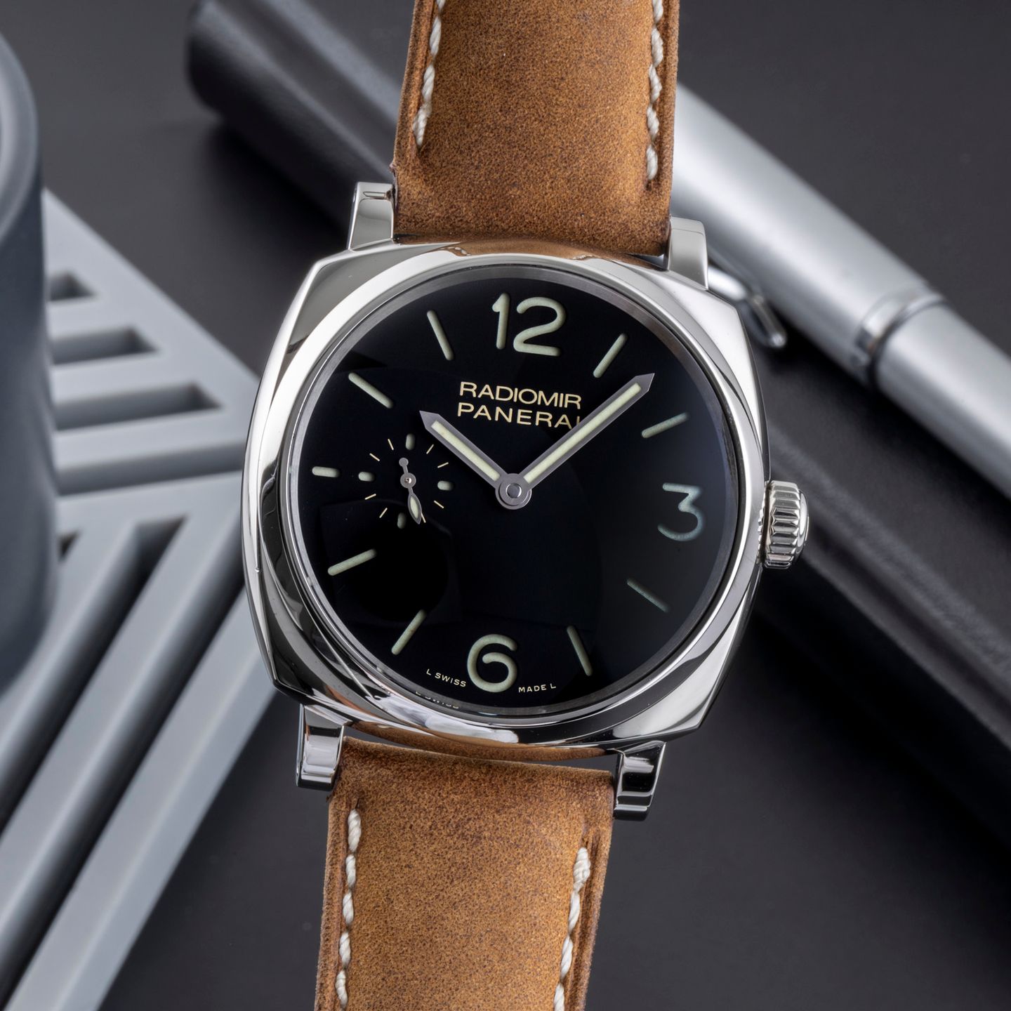 Panerai Radiomir 1940 3 Days PAM00574 (2017) - Zwart wijzerplaat 42mm Staal (3/8)