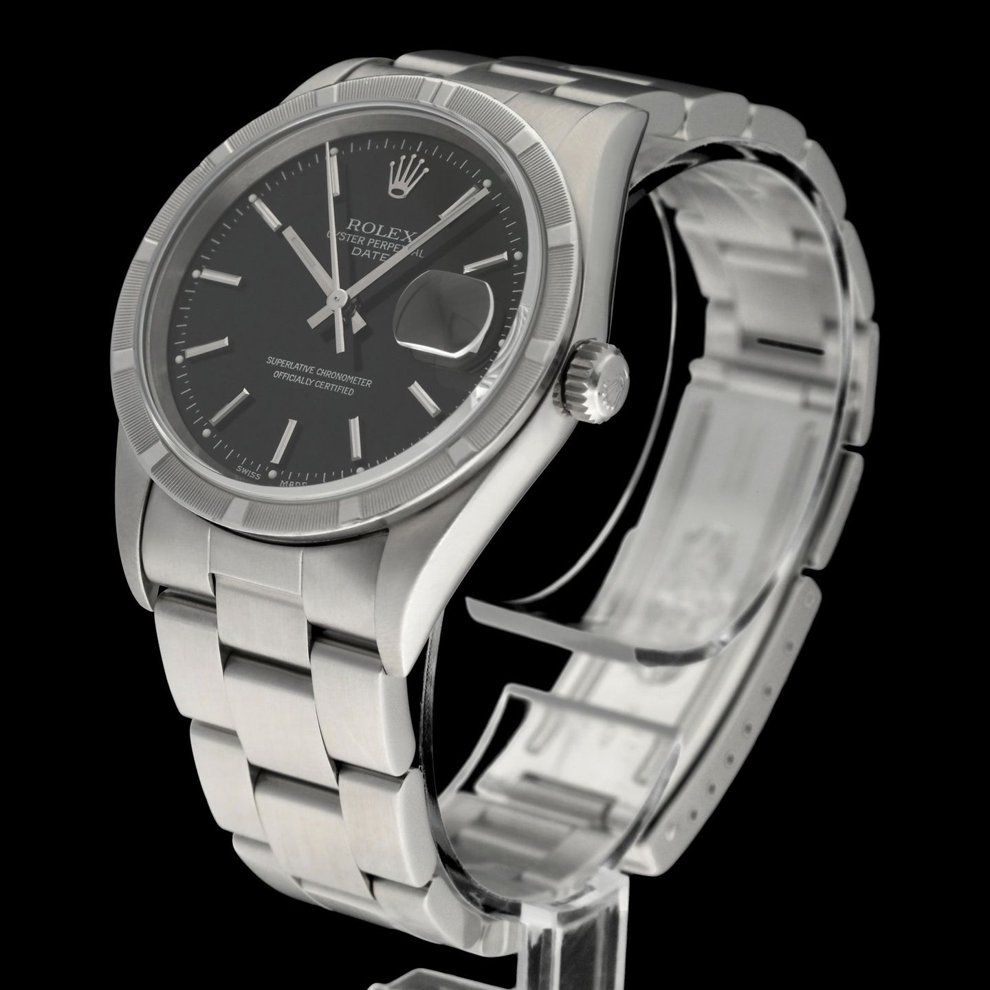 Rolex Oyster Perpetual Date 15210 (1999) - Black dial 34 mm Steel case (4/7)