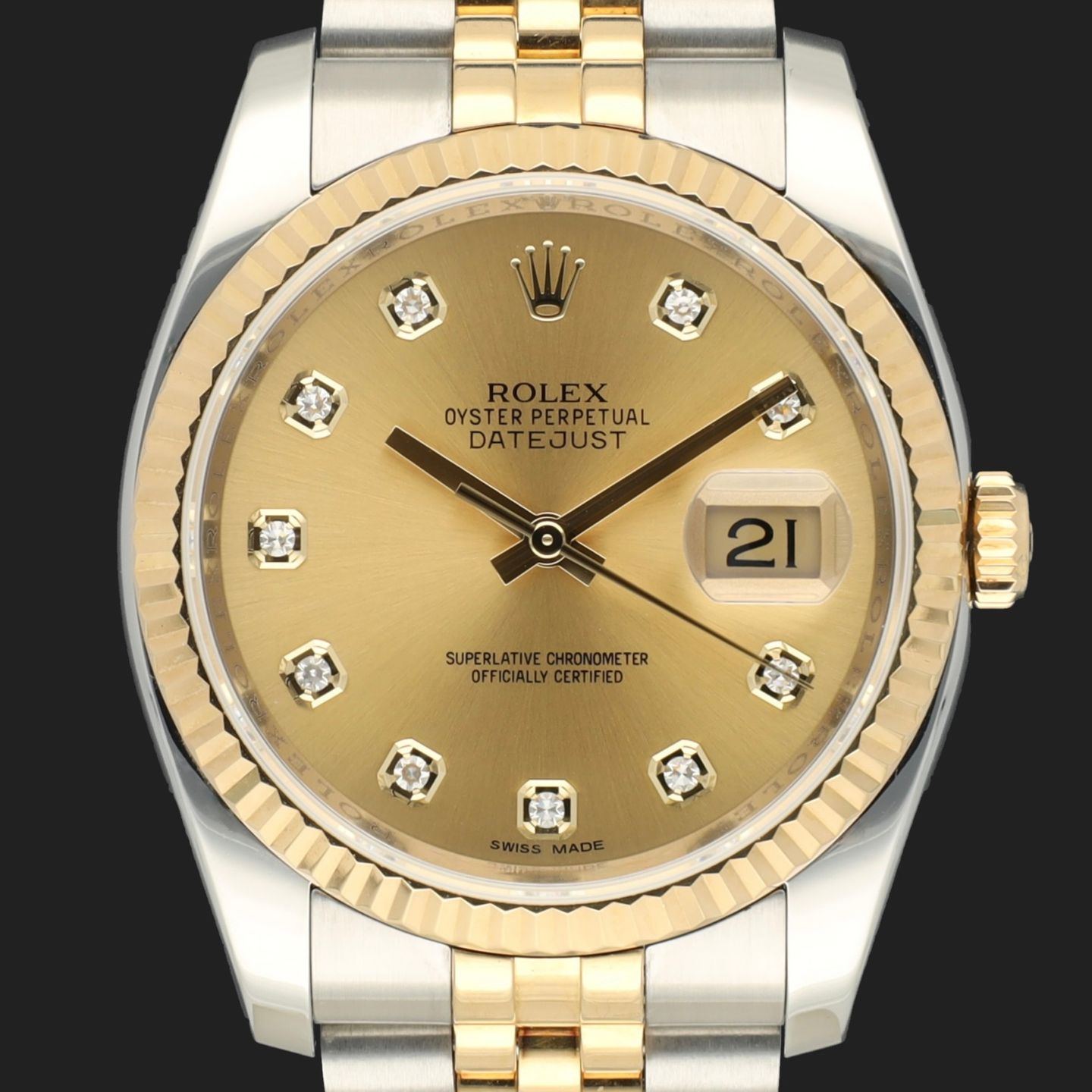 Rolex Datejust 36 116233 (2013) - 36mm Goud/Staal (3/8)