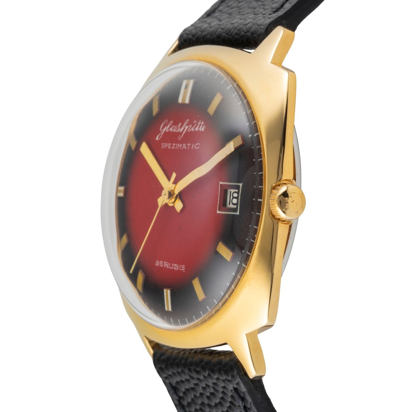 Glashütte Original Spezimat unknown (1972) - Red dial 35 mm Gold/Steel case (6/8)