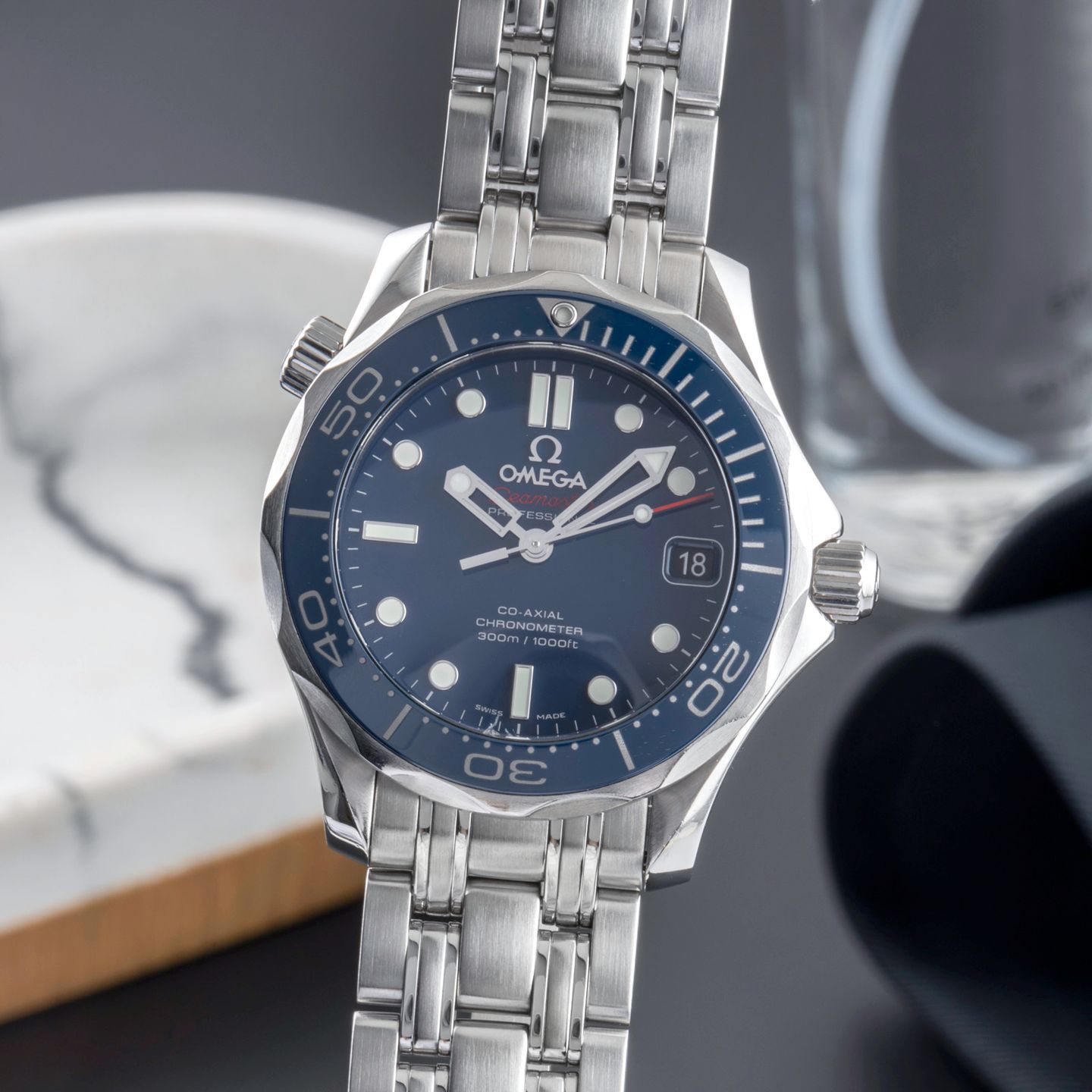 Omega Seamaster Diver 300 M 212.30.36.20.03.001 (Unknown (random serial)) - Blue dial 36 mm Steel case (3/8)