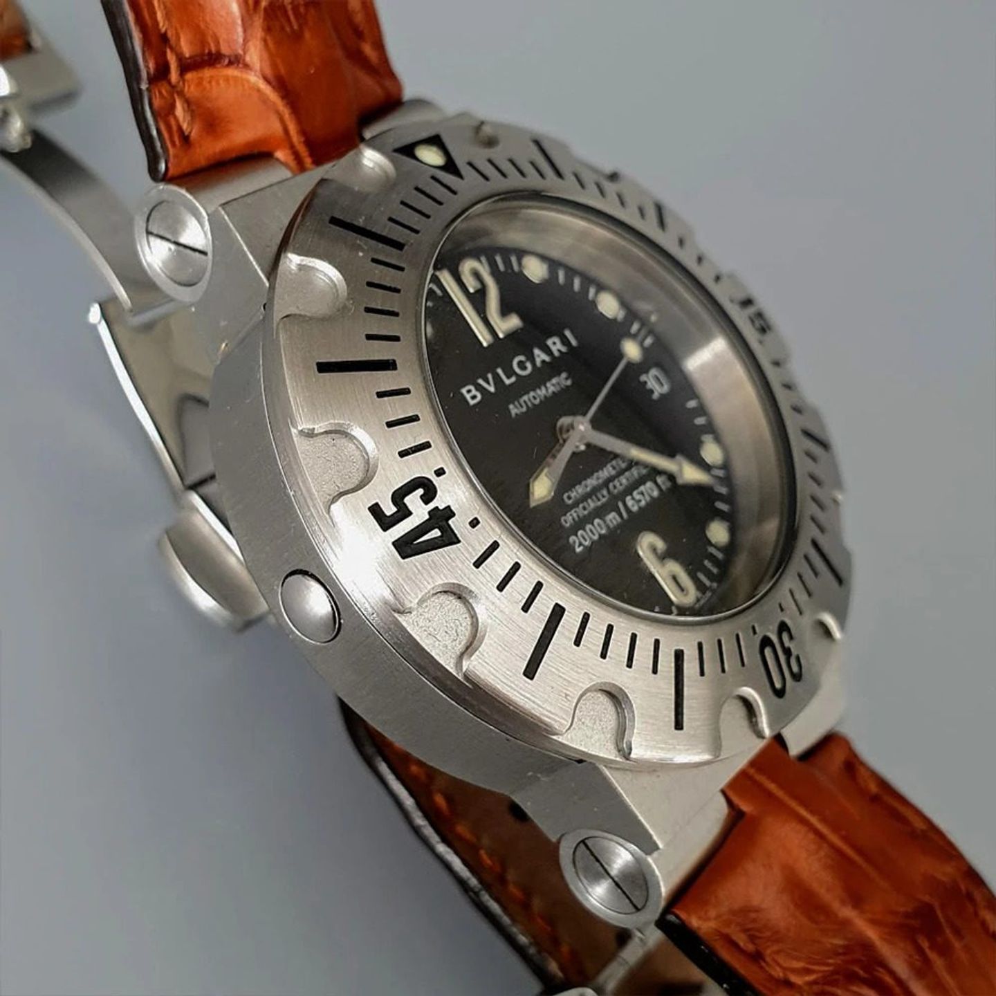 Bulgari Diagono SD42S (Unknown (random serial)) - Black dial 43 mm Steel case (5/8)