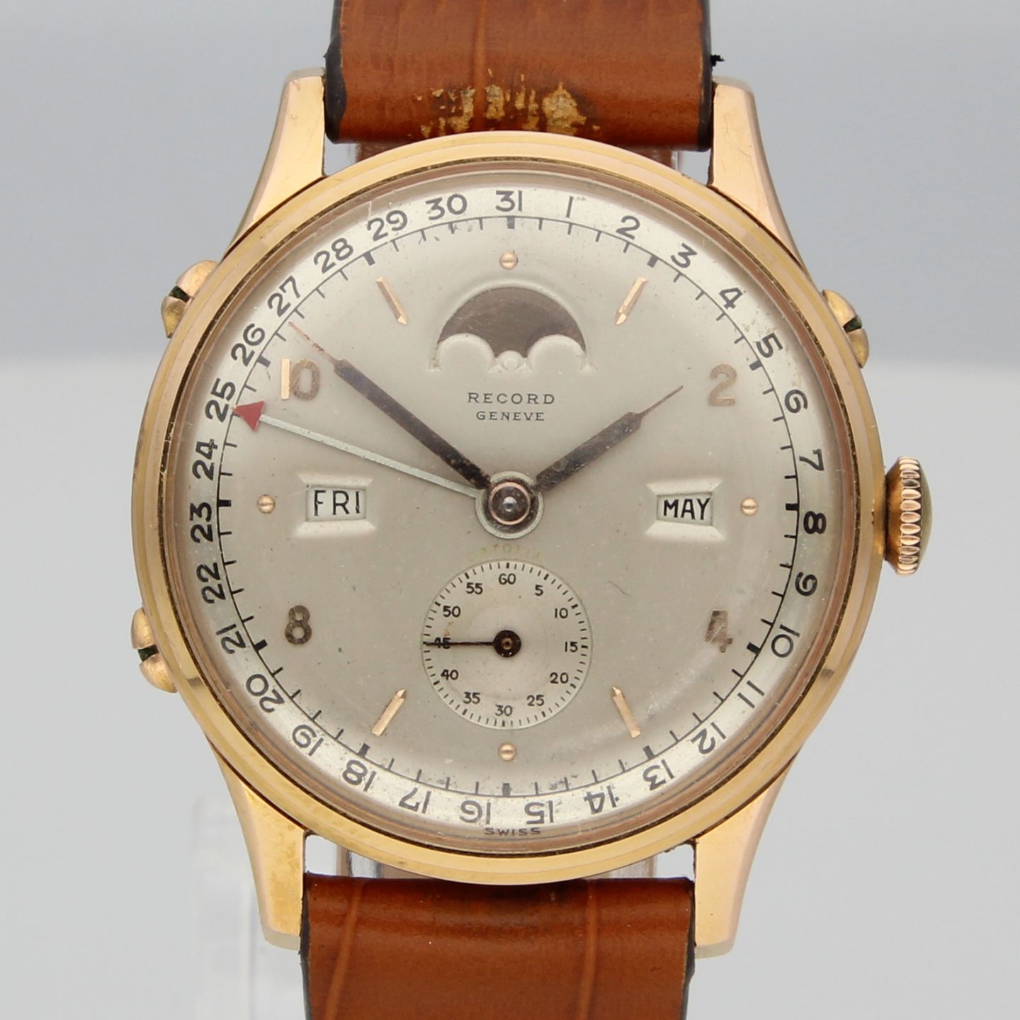 Record Datofix 1121 (1950) - Champagne dial 35 mm Rose Gold case (1/8)